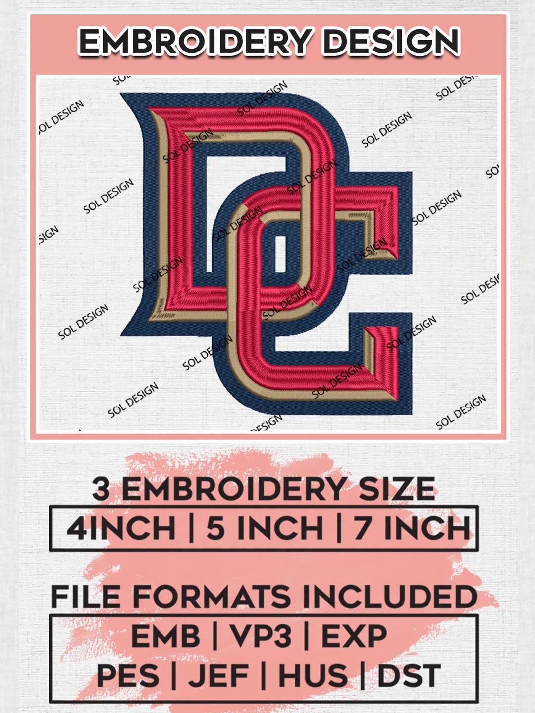 Washington Nationals Embroidery Design Files, MLB Washington Nationals Team Embroidery, MLB Teams, 3 sizes, MLB Machine embroidery designs, Digital Download