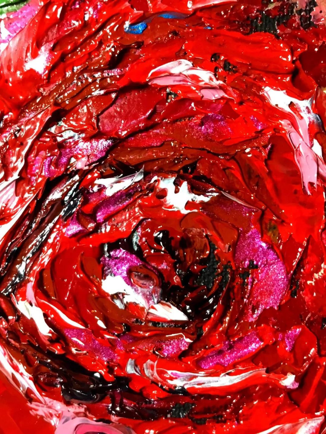 Bright Red roses original impasto oil painting ,roses canvas art,roses ...