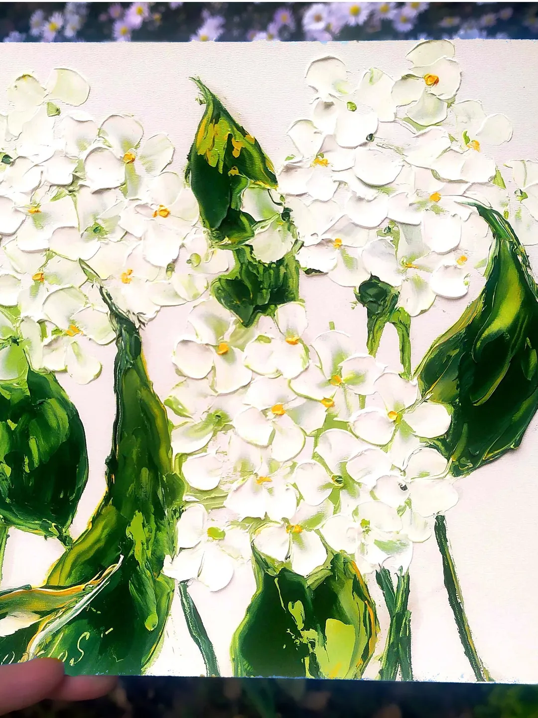 Hydrangea Painting Flowers Original Art 8x8 Impasto Oil Painting Floral ...