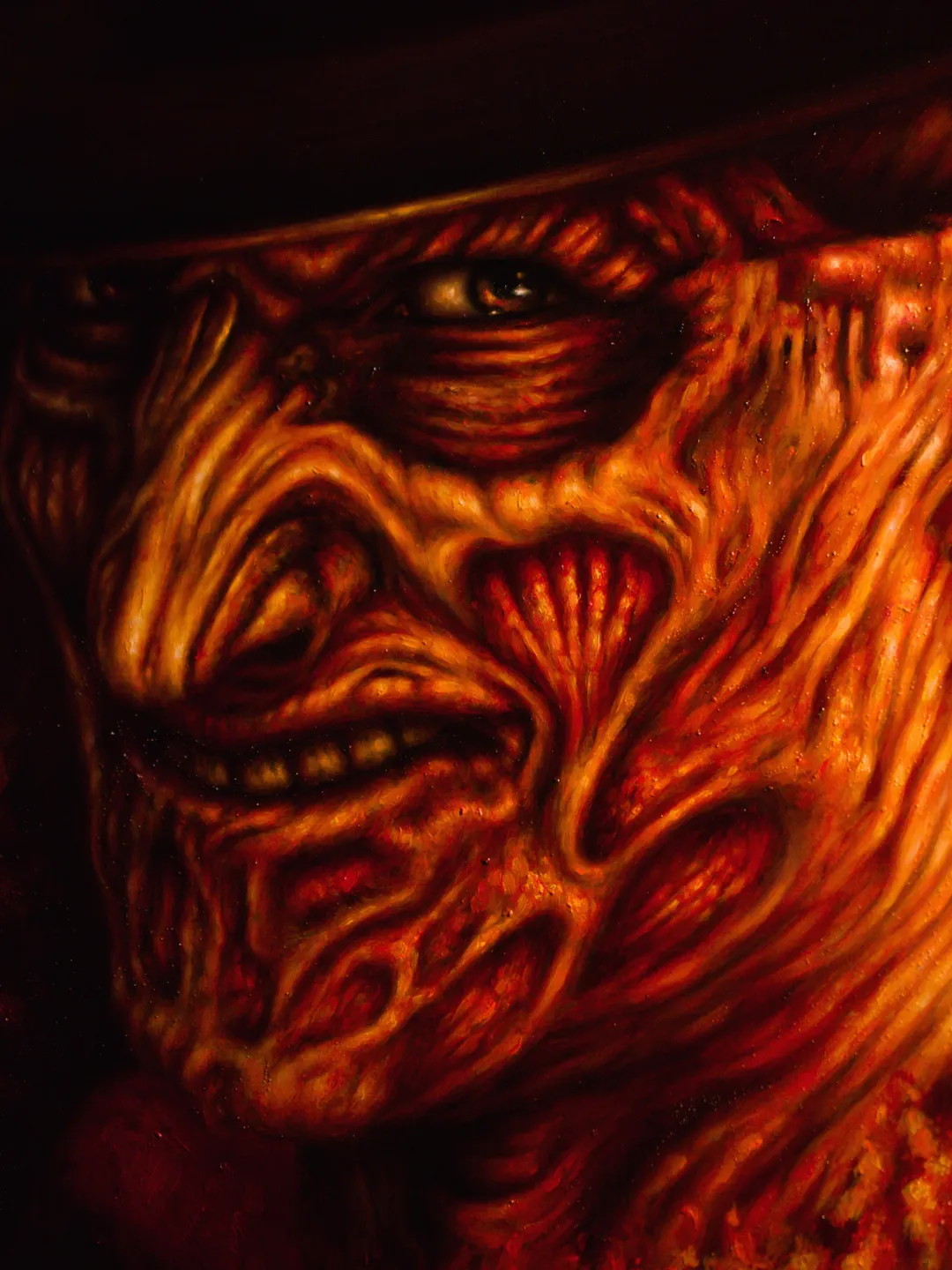 Original oil painting of Freddy Krueger Nightmares on Elm Street