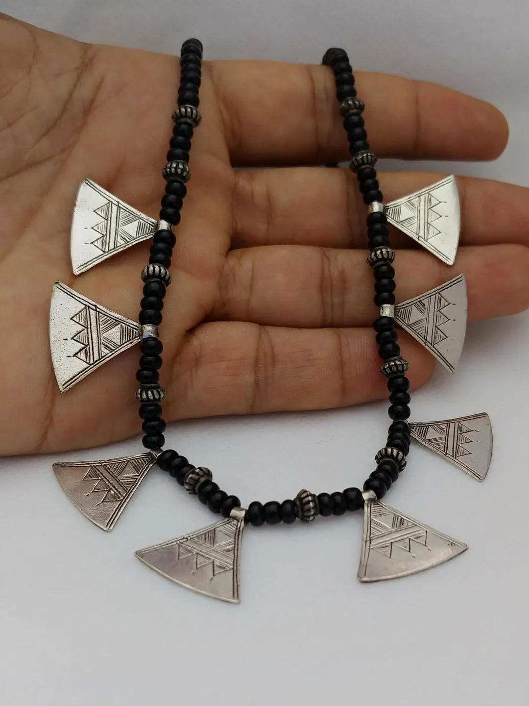 Vintage Tuareg Sterling Silver Necklace: African Berber Tribal
