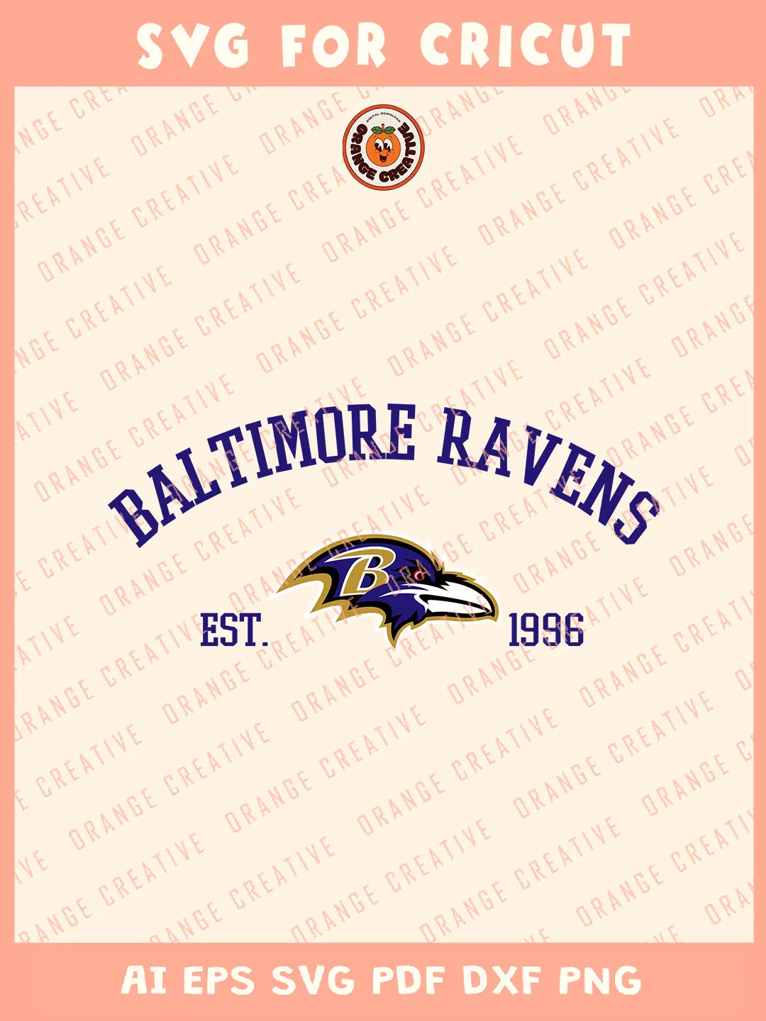 Baltimore Ravens Team Est 1966 Logo Svg, NFL Football Team Svg, NFL Baltimore Ravens Team SVG for cricut, NFL Team Shirt For Fan, Svg Files for Cricut, Png, Dxf, Digital Download