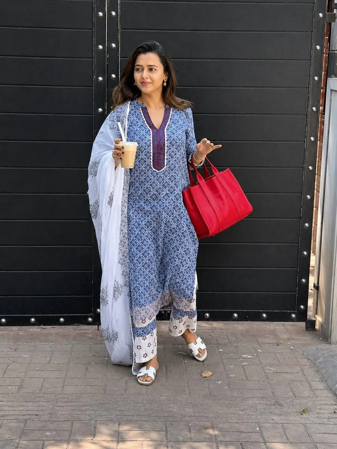 Printed Lilan Kurta Set for Women with Dupatta, Straight Fit Indian Ethnic Suit, Office Wear Kurti Pant Set, Casual Summer Outfit