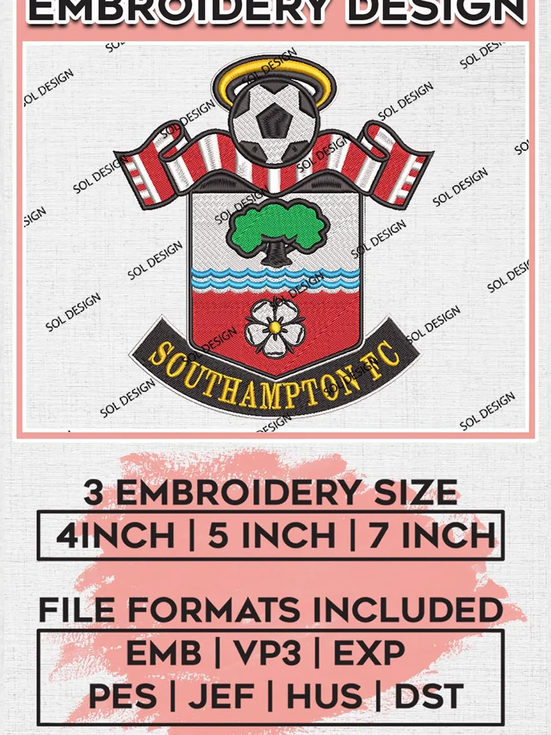 Southampton Embroidery Designs, Premier League Embroidery, EPL Embroidery Designs, EPL Southampton Embroidery Designs