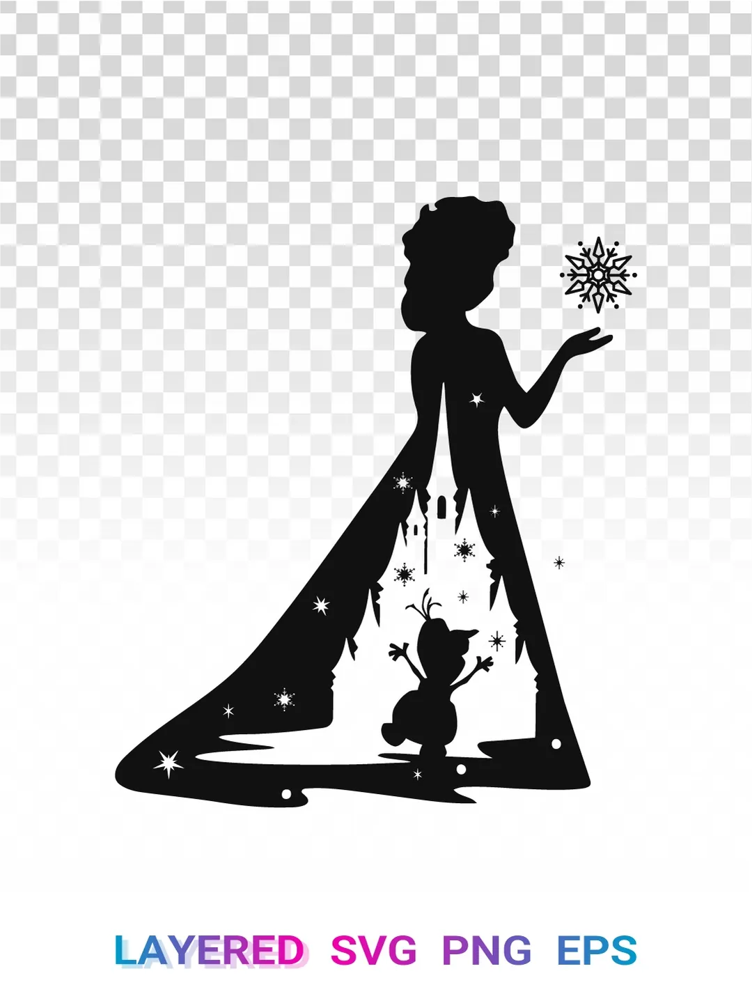 Elsa SVG, Frozen PNG Clipart, Disney Princess Cricut Silhouette, image size:1080x1440