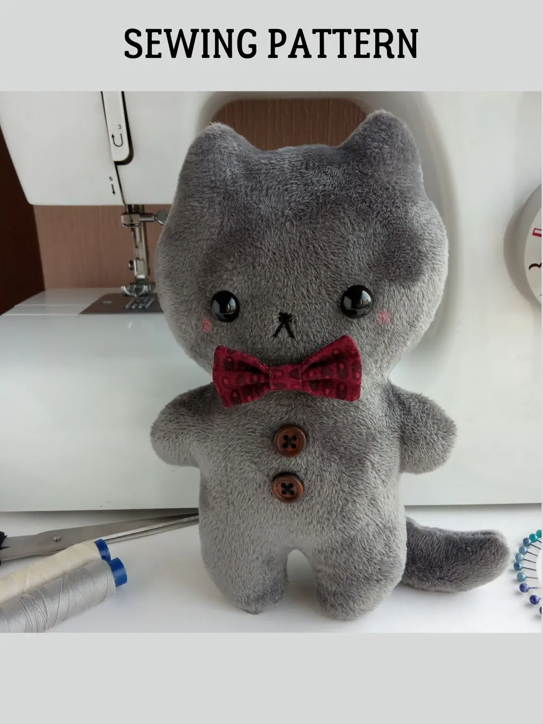 Plush Cat Pattern and Tutorial PDF.