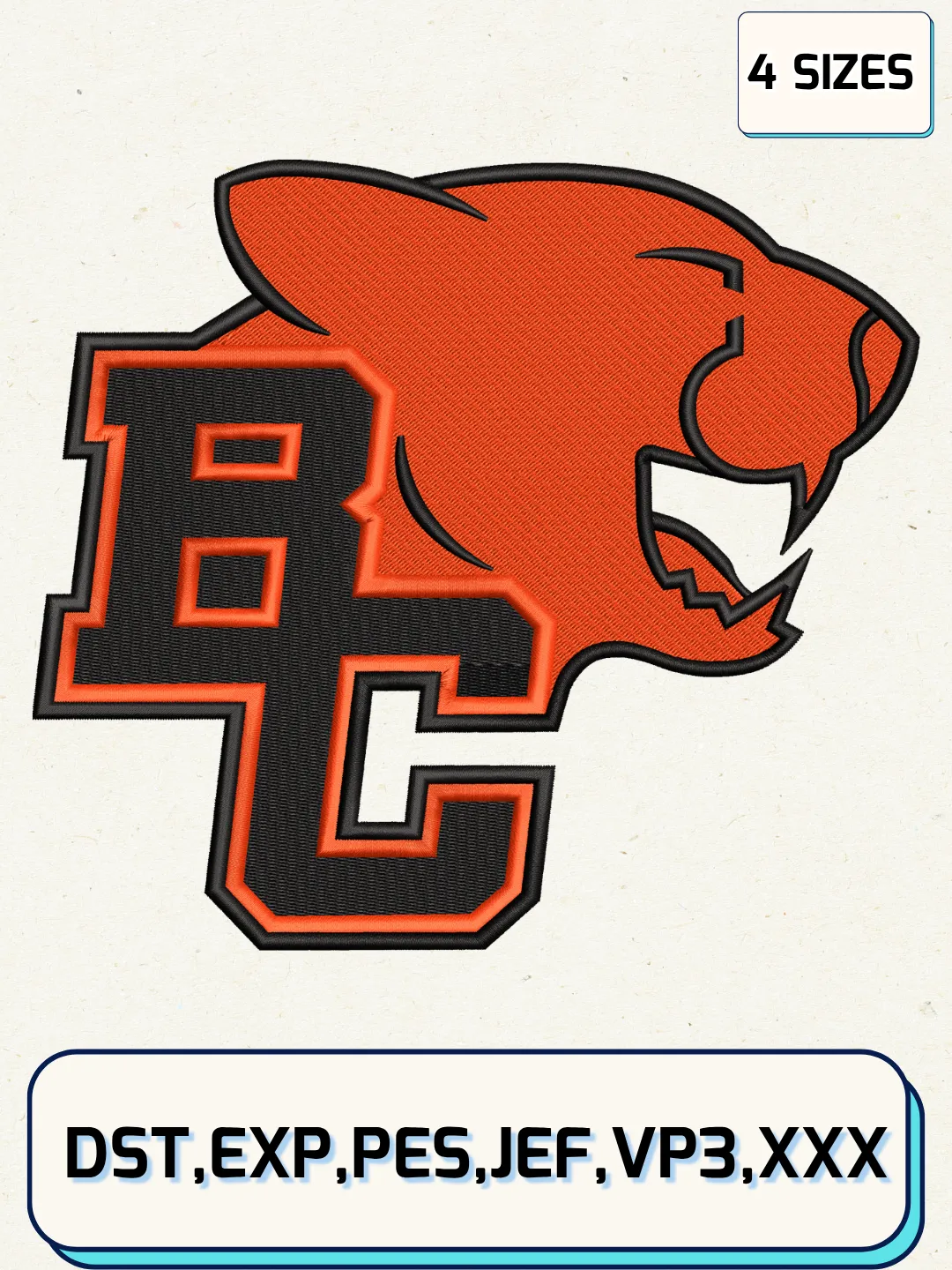 BC Lions Logo Embroidery Design File,CFL Logo Embroidery Design, Machine Embroidery Files, 4 Sizes