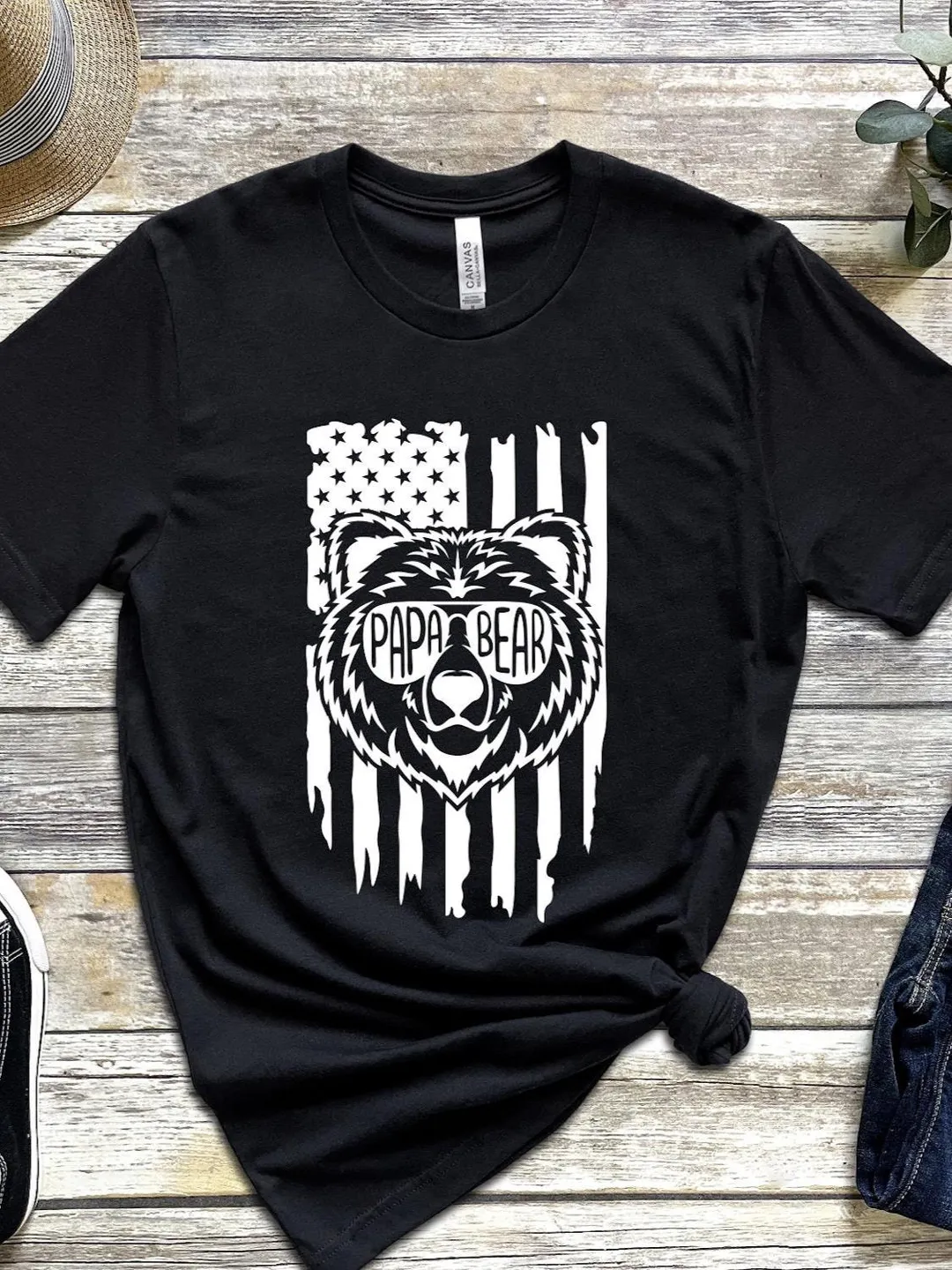 Papa Bear Flag Shirt, Papa Bear Flag Sunglass, Dad Shirt, Father's Day t-shirt, Hubby present, family matching shirts, Father's Day Gift