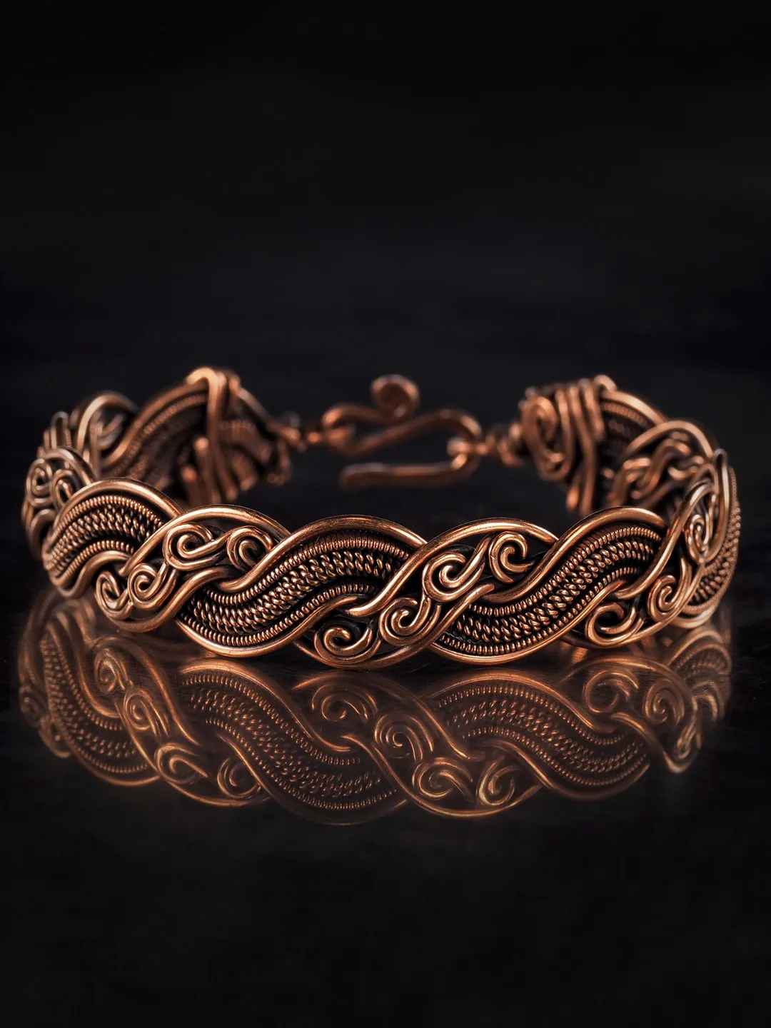 Copper wire wrapped bracelet for woman 7th Anniversary gift Small size bracelet