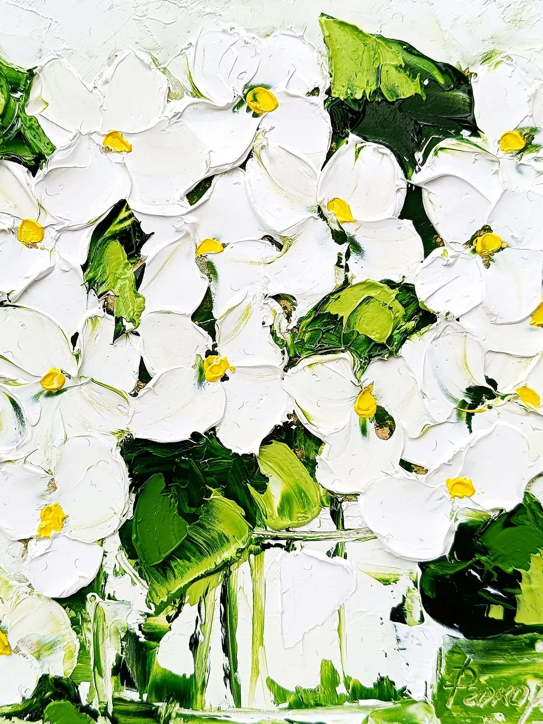 Daisy Painting Flower Original Art Impasto Oil Painting 6 by 6 Daisies ...