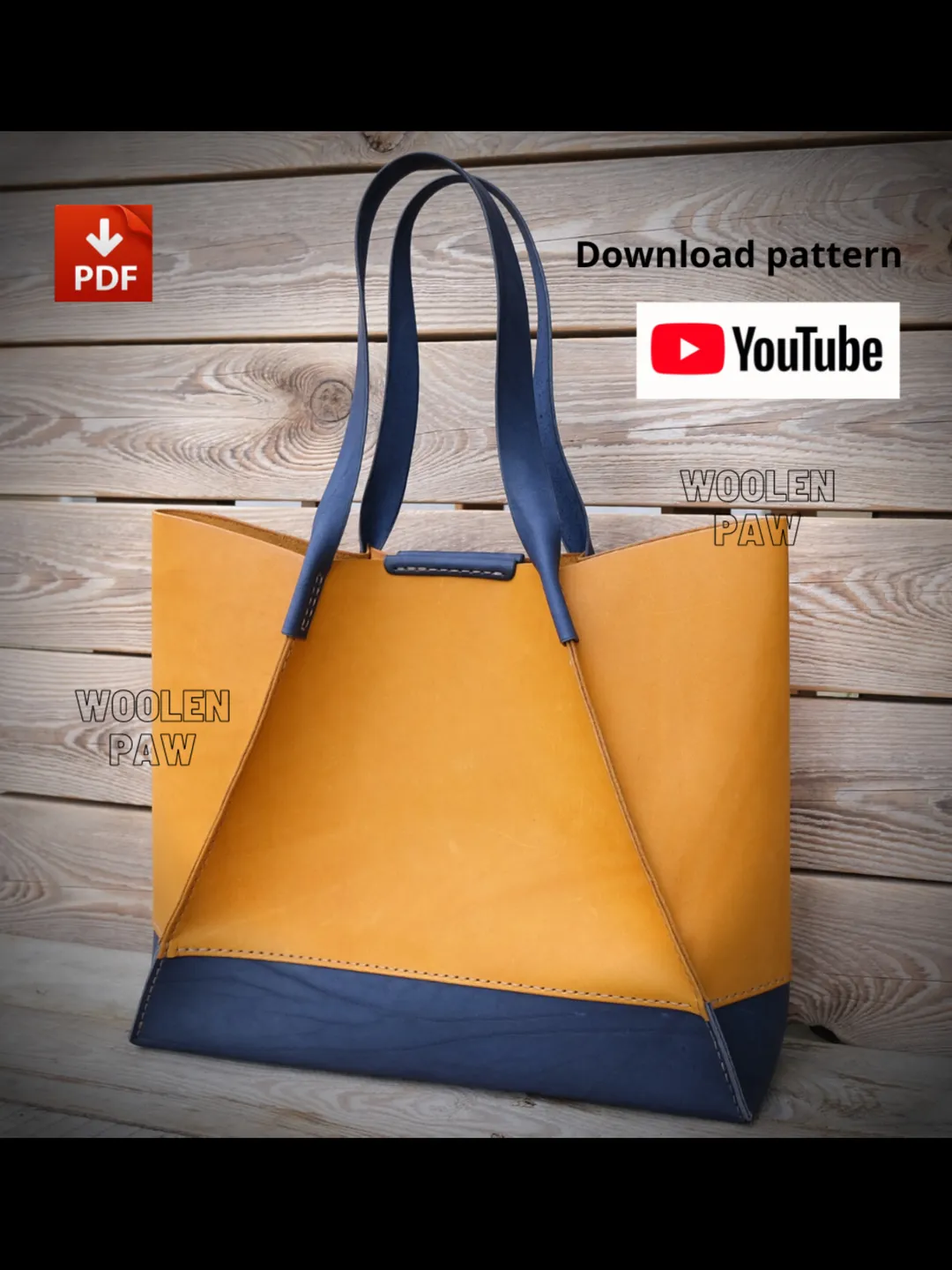 Leather pattern Tote bag + video tutorial. BG4