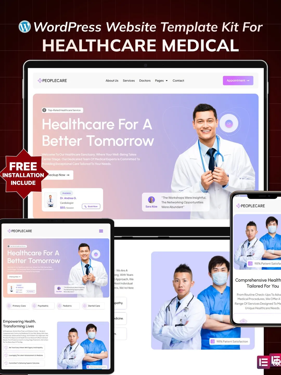 Healthcare WordPress Elementor Template Kit | Medical Clinic and Hospital Website Template