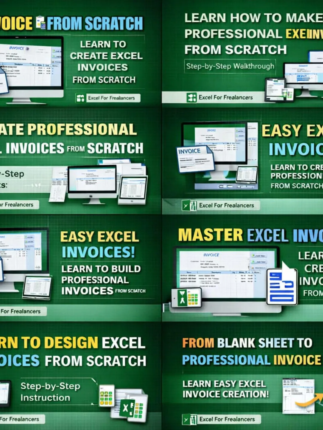 Excel Invoice Template From Scratch For Freelancers And Small Business ...