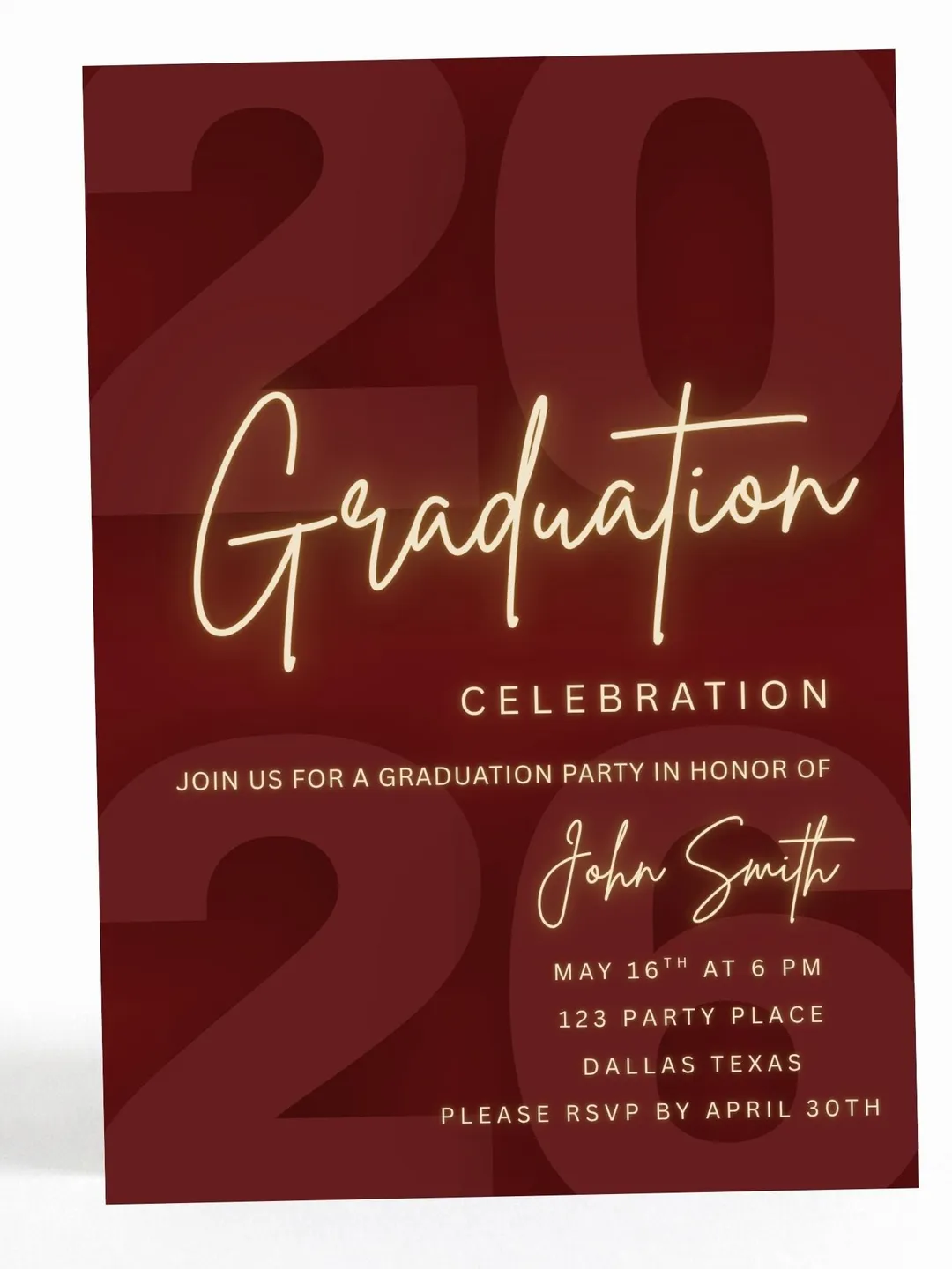 grad invite cards Modern Graduation Party Invitation Card the Senior trifold announcement is a beautiful way to share your joy and honor your graduate Blue Script Flat Graduation Party
