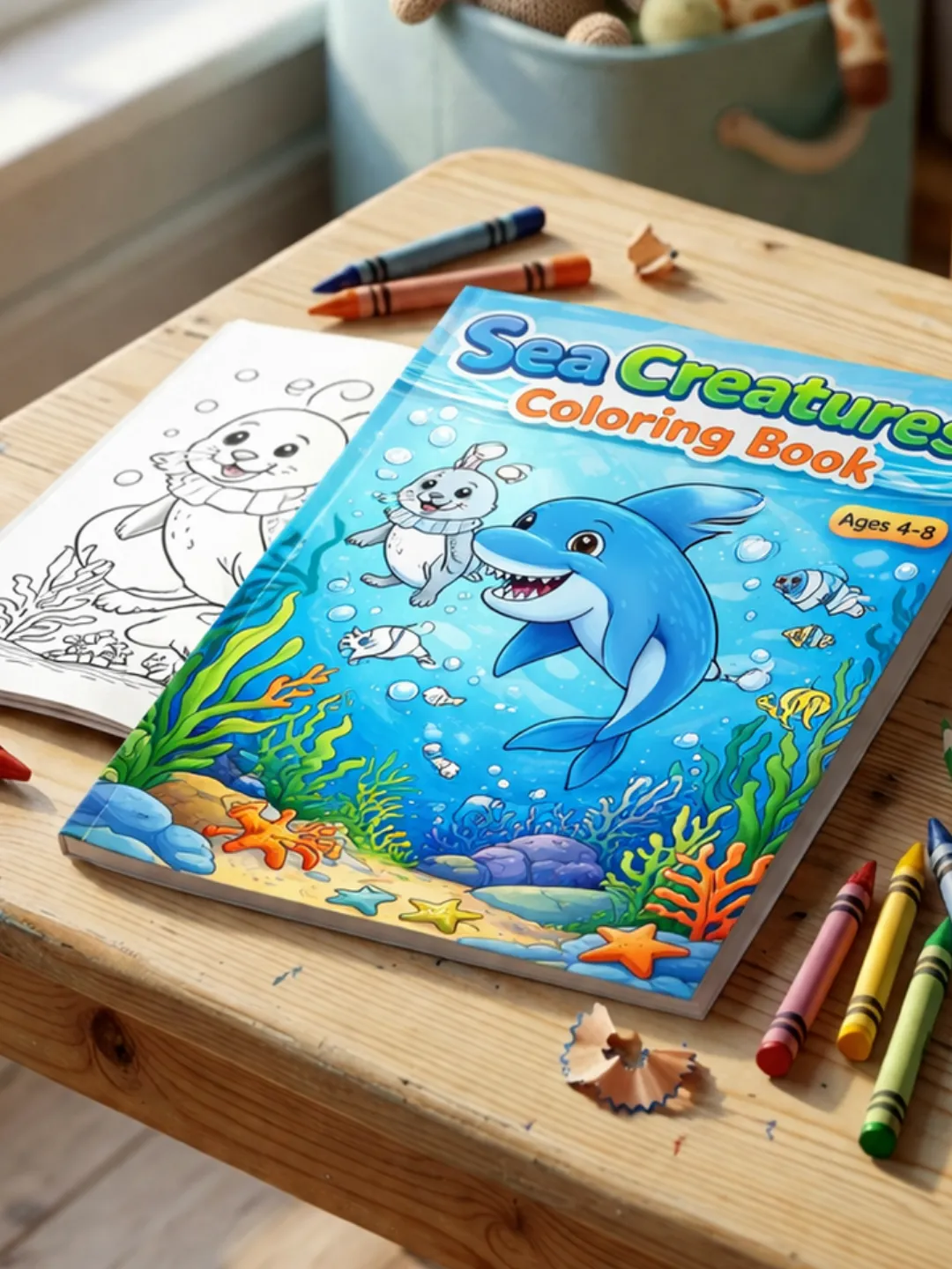Sea Creatures Coloring Book for Kids, Ocean Animals Coloring Pages ...