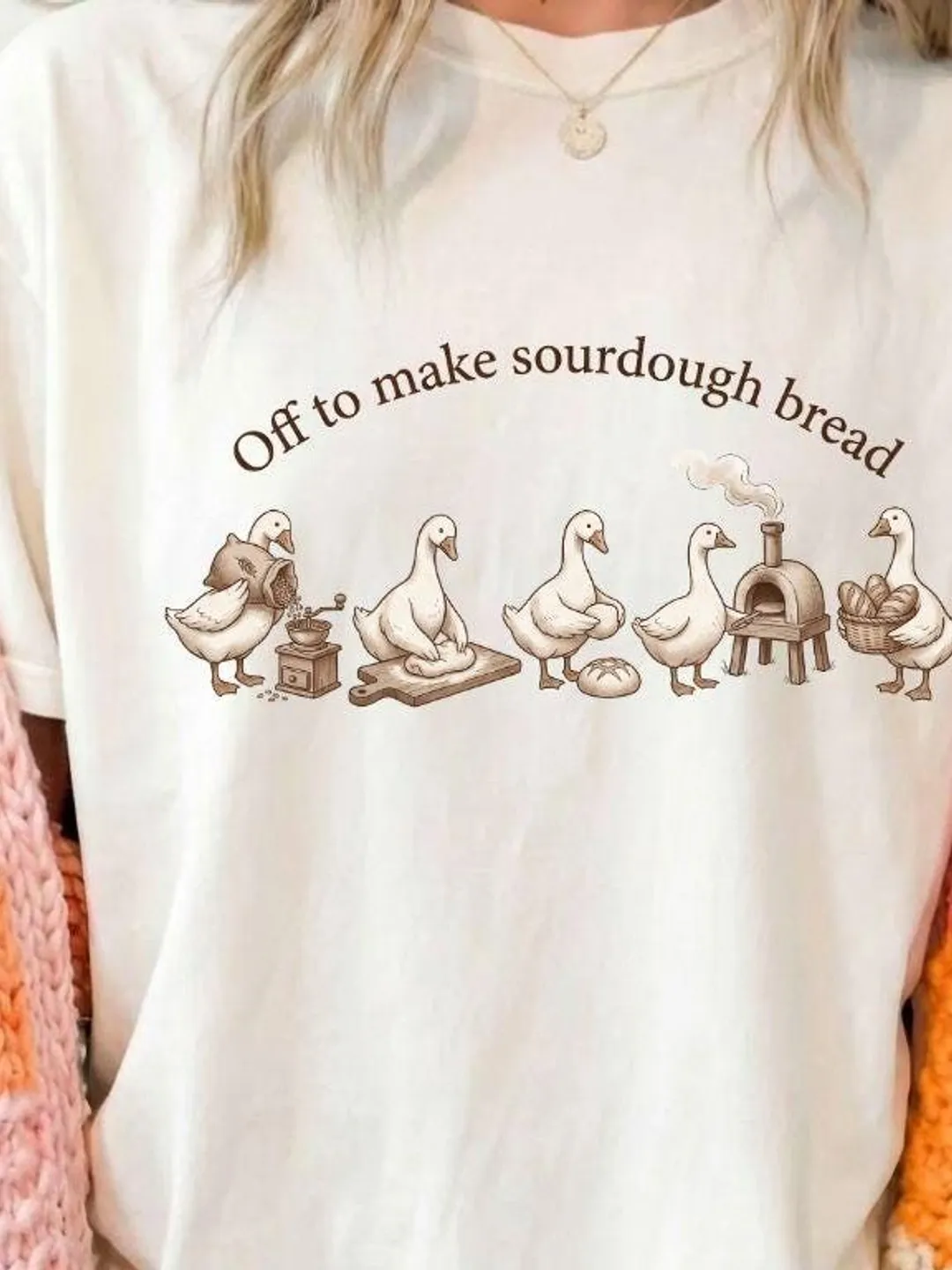Off to Make Sourdough Bread Goose SVG PNG | Funny Baker Squad, Silly Geese Baking Bread, Cottagecore Kitchen Art | (Digital Download)