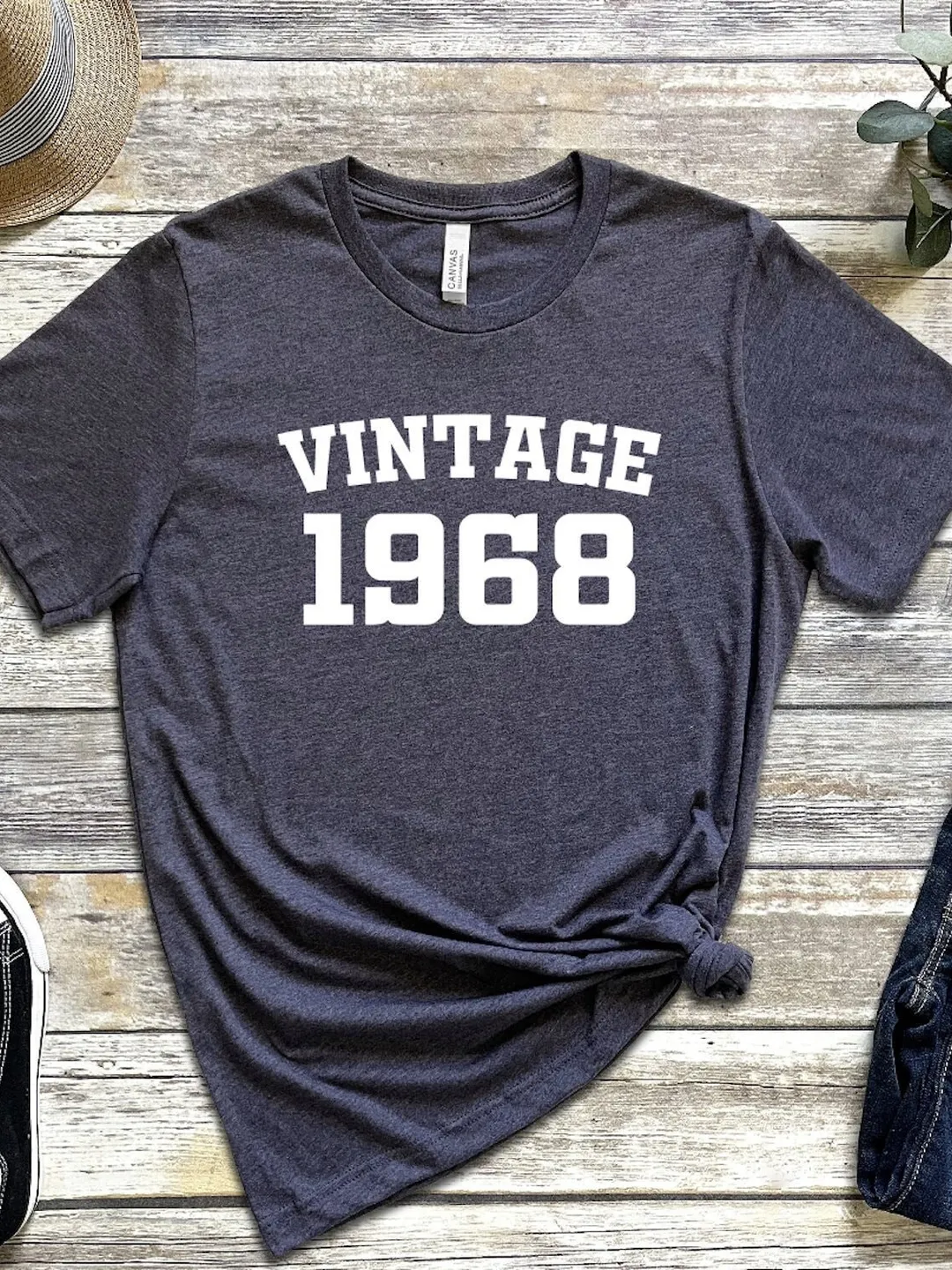 58th Birthday T-Shirt: Vintage 1968 Style (Personalized, Unisex)
