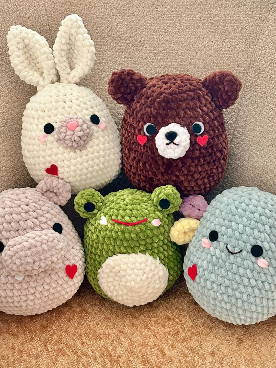 Crochet pattern set of 5 toys Amigurumi pattern set plushies