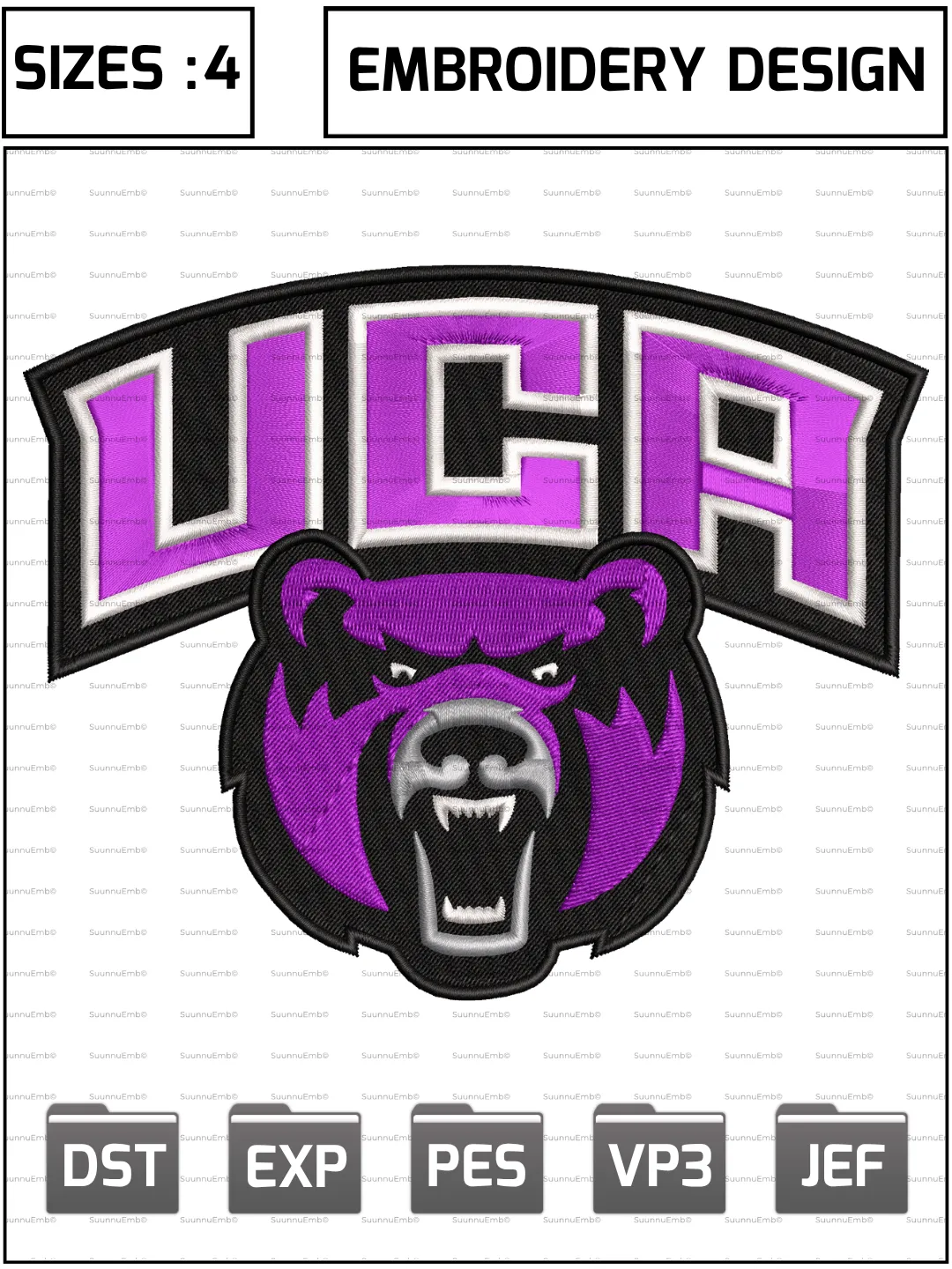 Central Arkansas Bears Secondary Logo Embroidery Design,NCAA Logos Embroidery Design,NCAA Teams, Machine Embroidery Design File,4 Sizes, Digital Download
