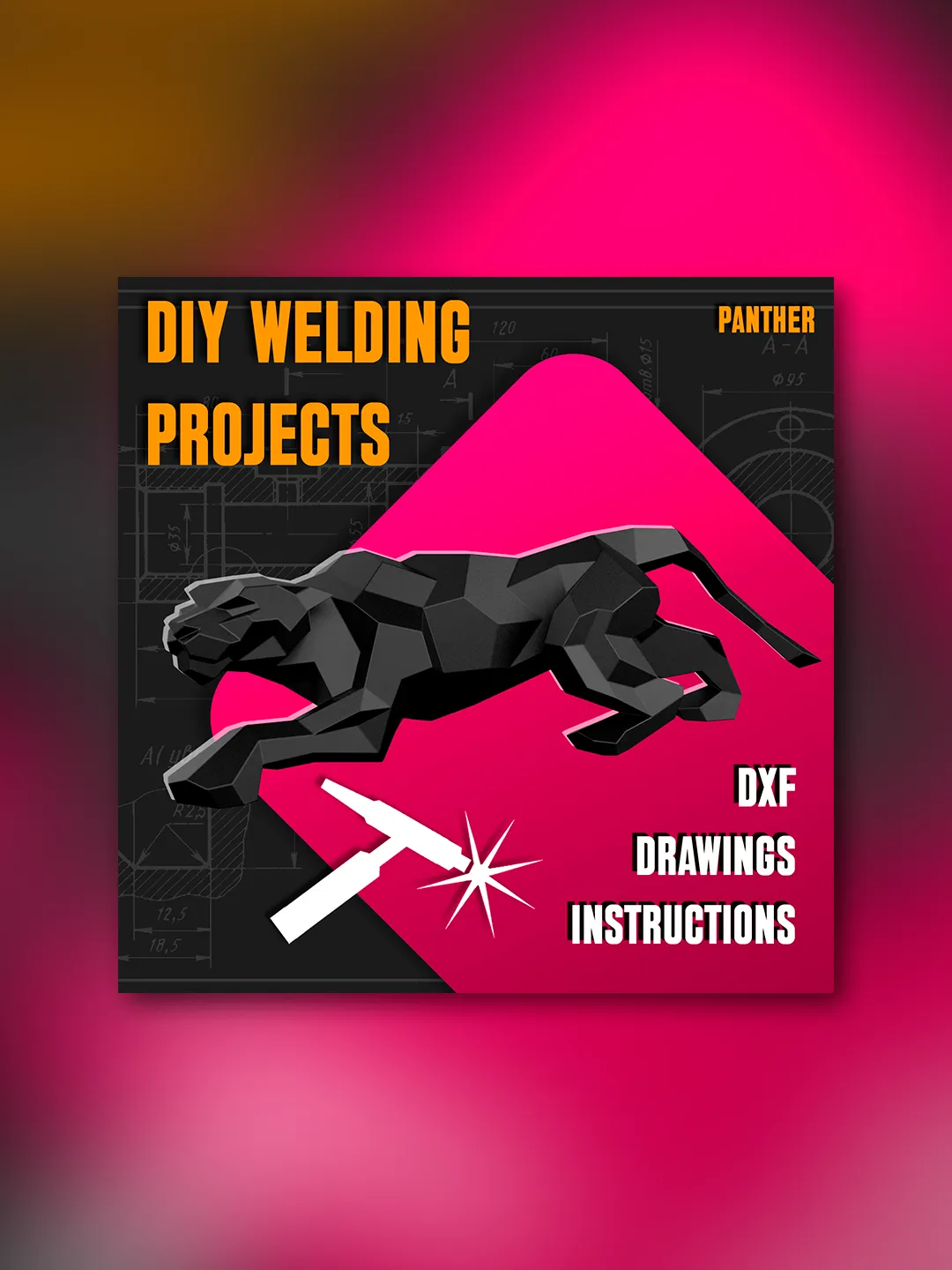 Welding Project Plans Drawings Panther (DXF, PDF)