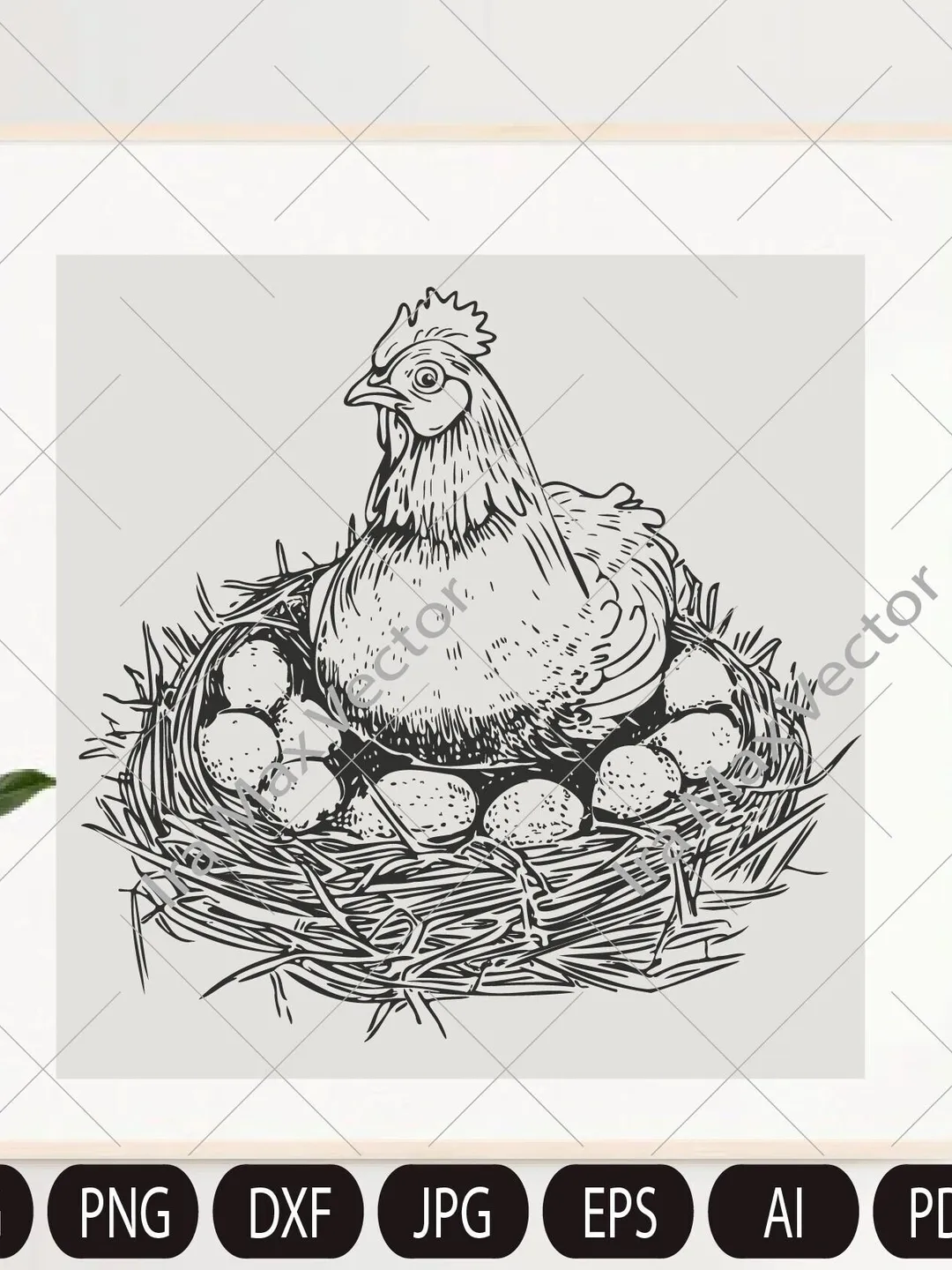 Hen Laying Eggs in a Nest, Funny hen, Chicken Clipart, Instant Digital Download SVG EPS PNG pdf ai dxf jpg ,Cut Files