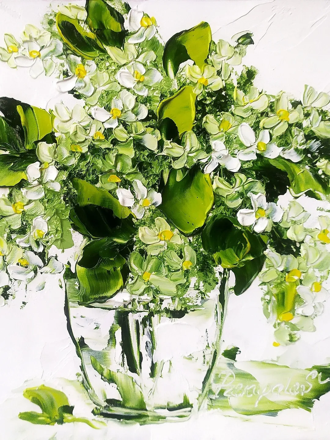 Lilac Painting Flower Original Art Impasto Oil Painting 6x6 painting Floral Small Painting by ArtProkopaloSv