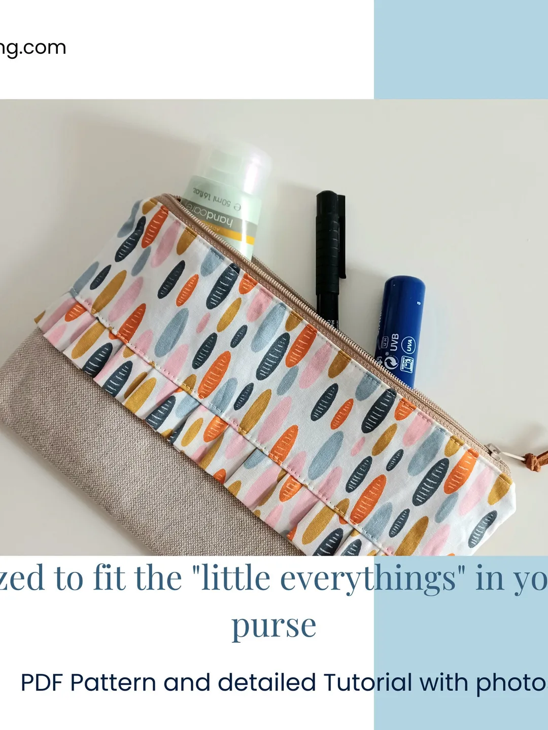 Serger Ruffle Pouch Pattern Ruffle Zipper Pouch Sewing Pattern, Pleated Makeup Bag (PDF Pattern)