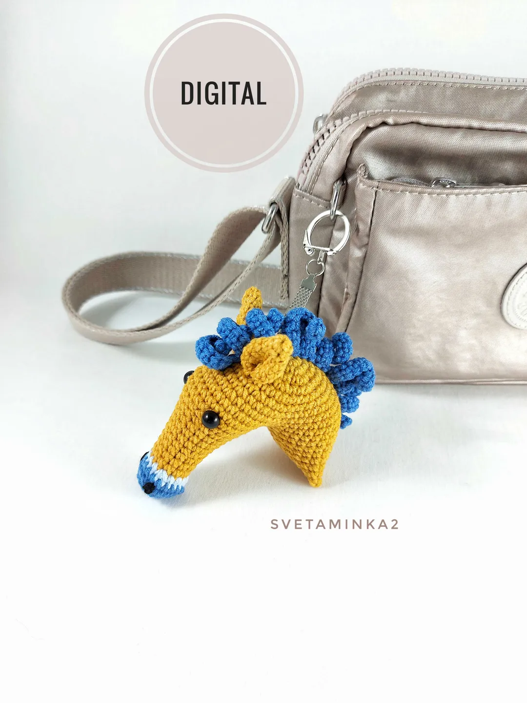 Horse Crochet Pattern Amigurumi Keychain Crochet Bag Charm/ Pendant/ Decor. Digital Download. PDF.