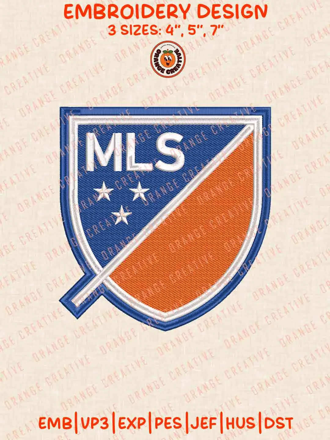 MLS FC Cincinnati Flag Embroidery Files, FC Cincinnati Embroidery Designs, League Soccer Machine Embroidery Files, MLS Cincinnati Logo Machine Embroidery, 3 sizes, Digital Download