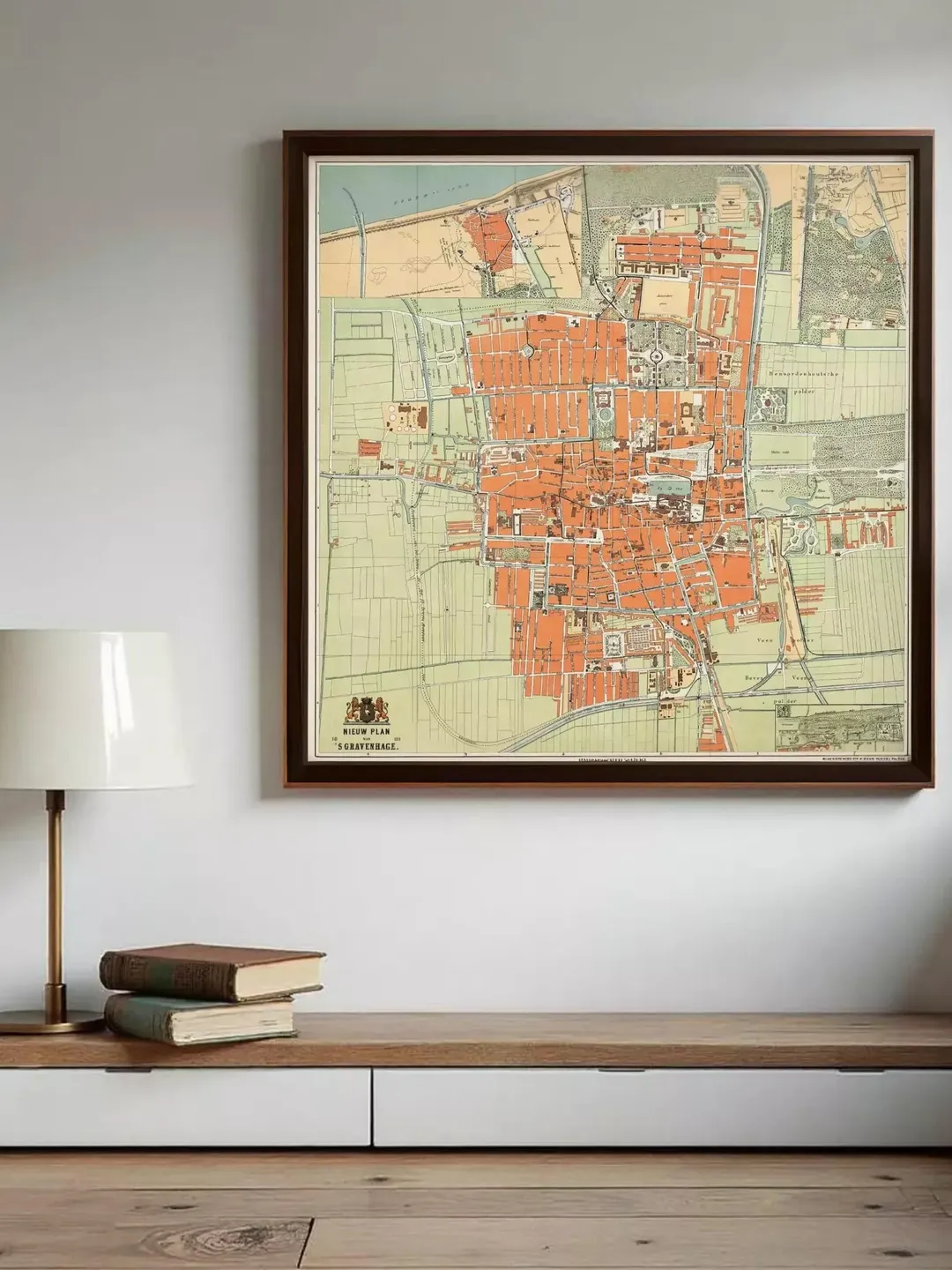 The Hague Vintage Map Print | 1889 Antique Wall Art