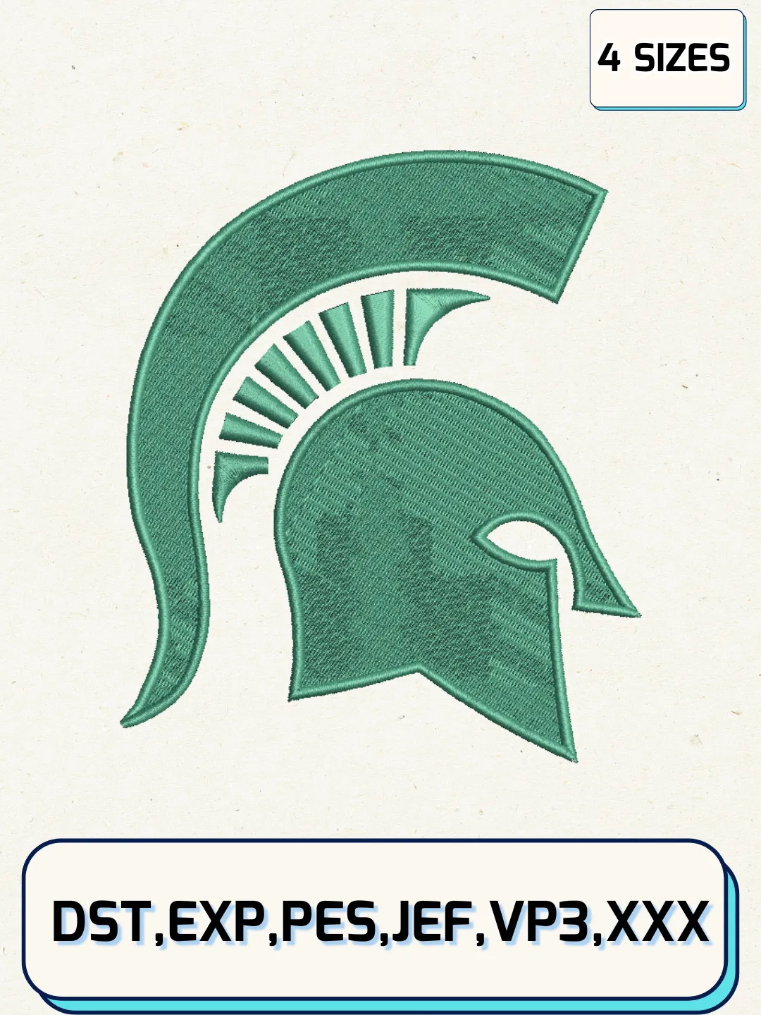 Michigan State Spartans Logos Embroidery Design Files, NCAA Logos Embroidery Designs, Machine Embroidery Files, 4 Sizes