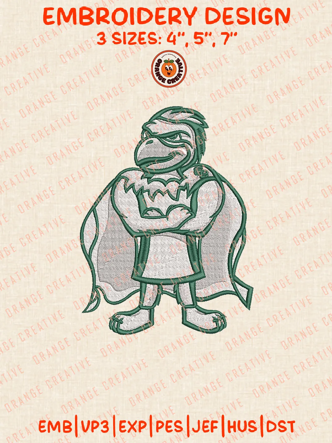 NCAA Green Bay Phoenix Mascot Logo Embroidery Files, NCAA Green Bay Phoenix Team Embroidery Designs, College Football Team Machine Embroidery Files, NCAA Green Bay Machine Embroidery, Digital Download