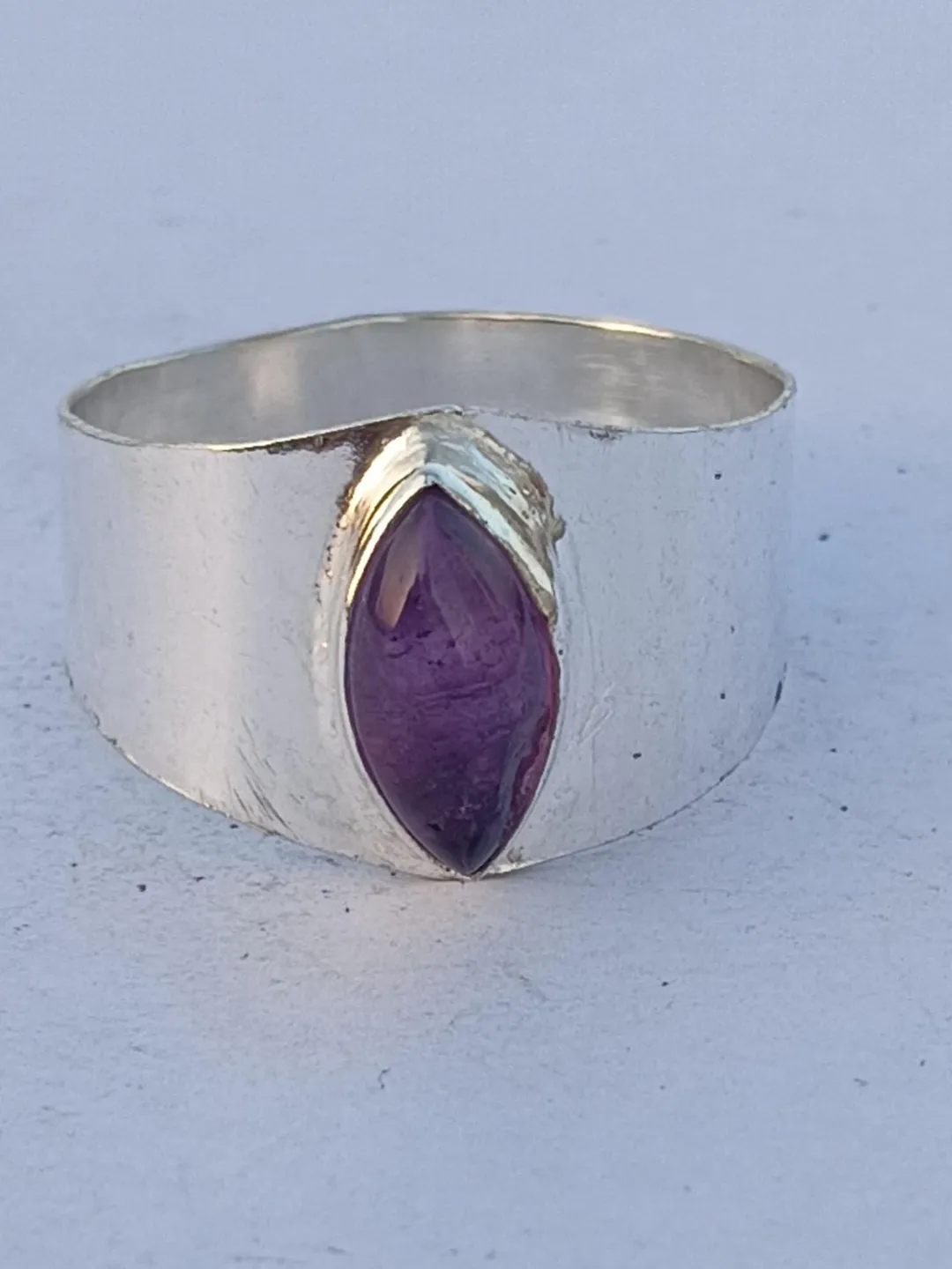 Popular Amethyst Band Ring, Handmade Ring, 925 Sterling Silver Ring, Statement Ring, Engagement Ring, Birthday Ring, Designer Band Ring,
