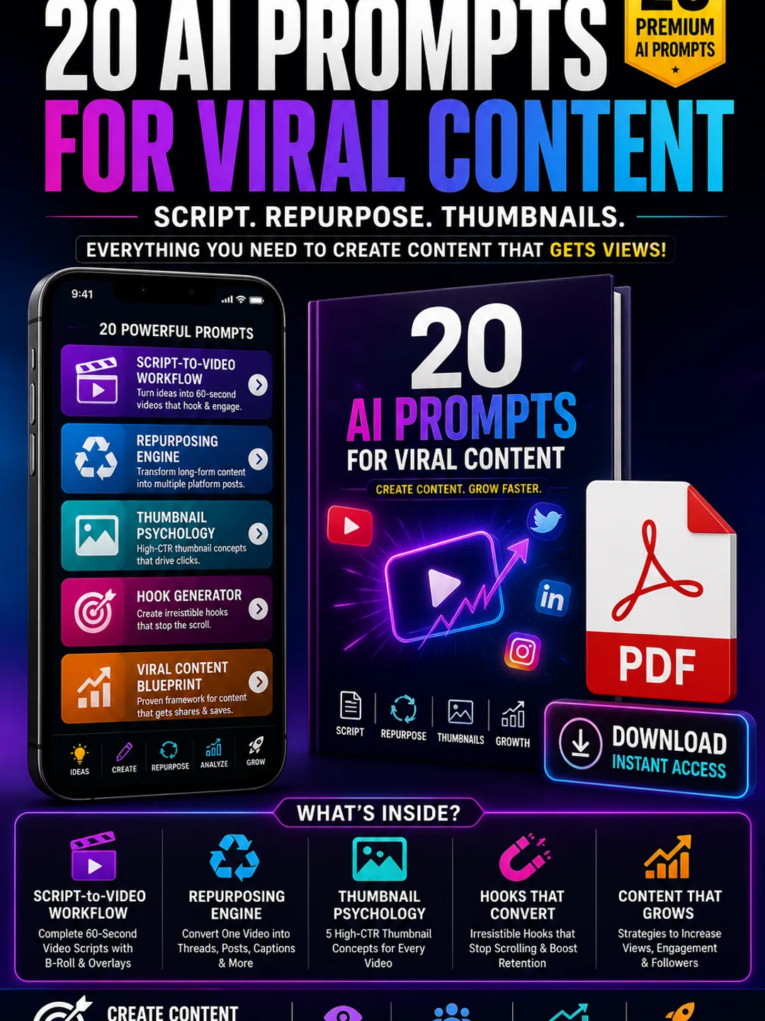 Viral Content Mastery: 20 AI Templates for Explosive Growth & Retention