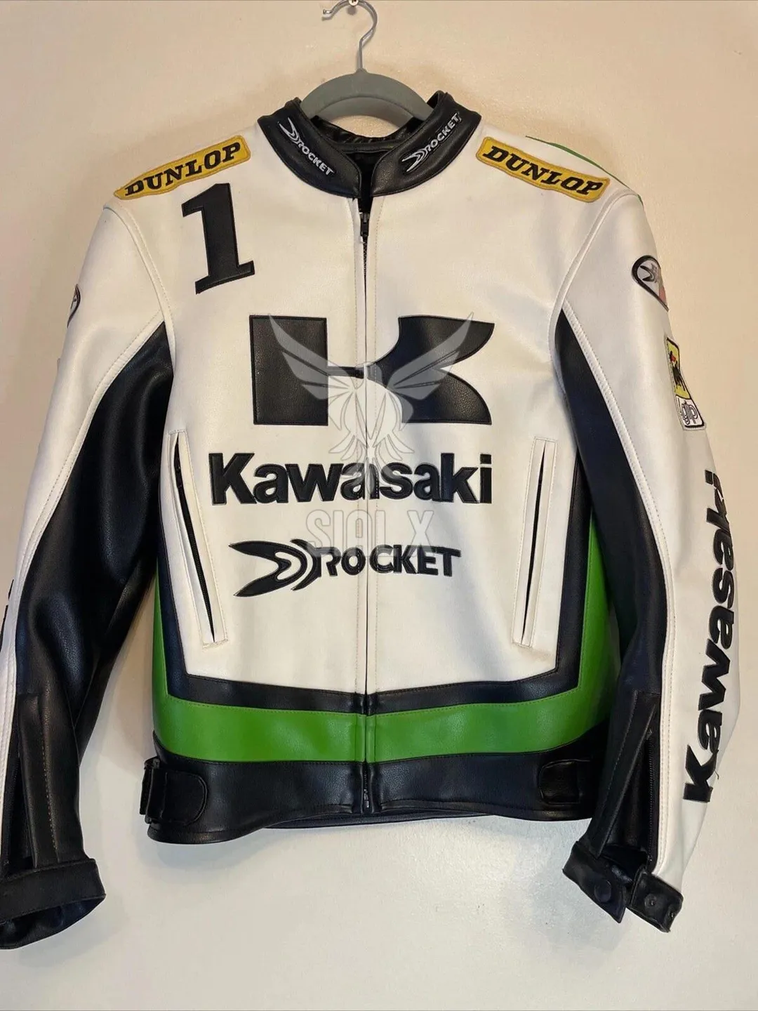 Kawasaki ROCKET ジャケット Handmade Kawasaki Rocket Motorcycle Leather Jacket for Men Premium