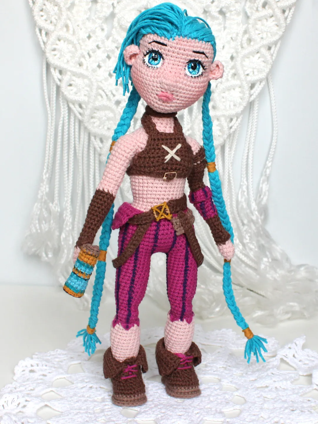 Doll crochet pattern PDF in English Amigurumi doll Jinx Crochet tutorial