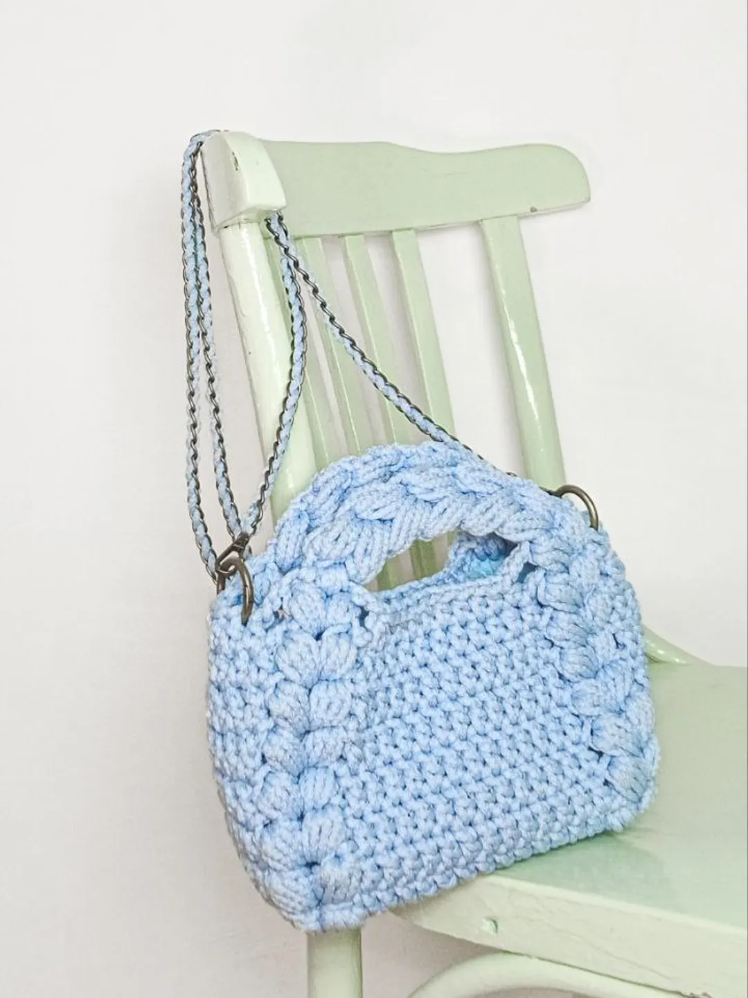 Crochet hobo small bag, handmade handbag, bohemian bag, knit bag