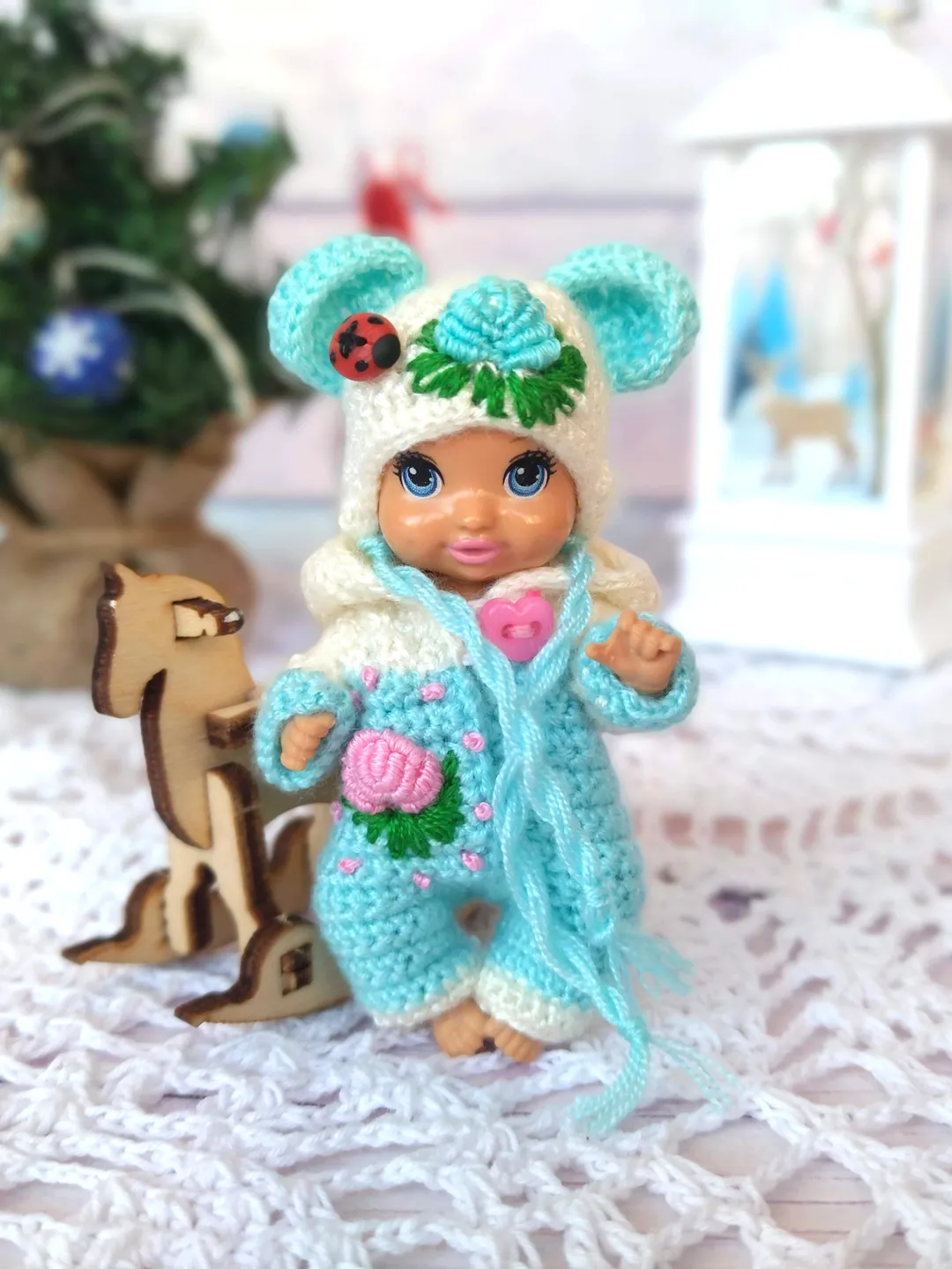 Barbie baby doll clothes with embroidery