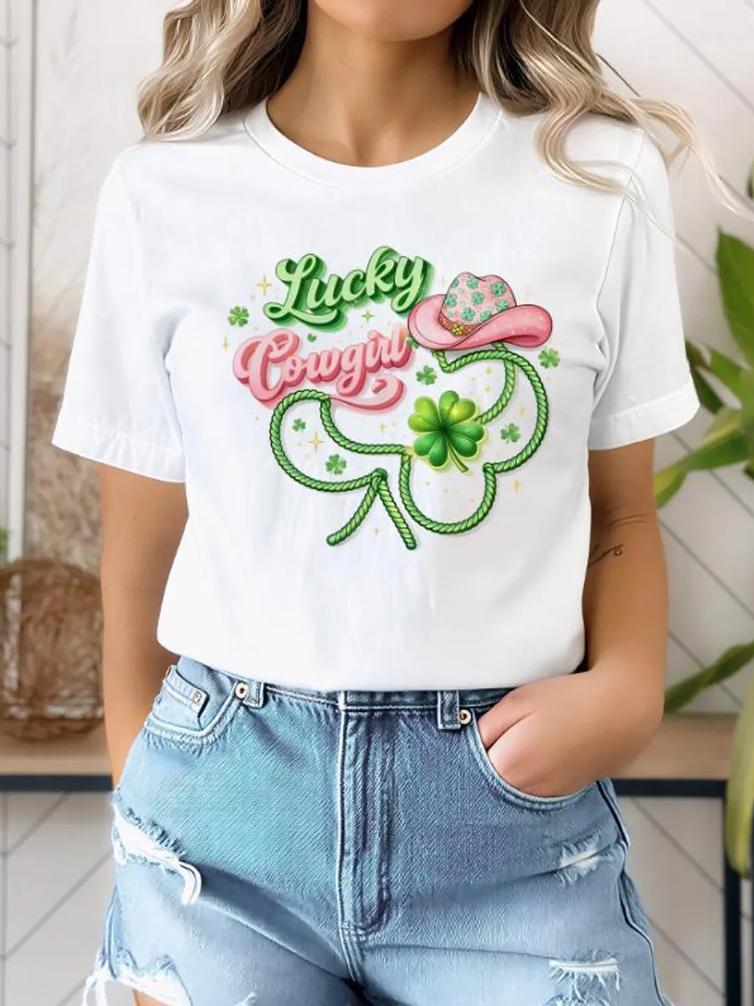 Lucky Cowgirl St Patrick's Day Shirt – Western Shamrock Tee