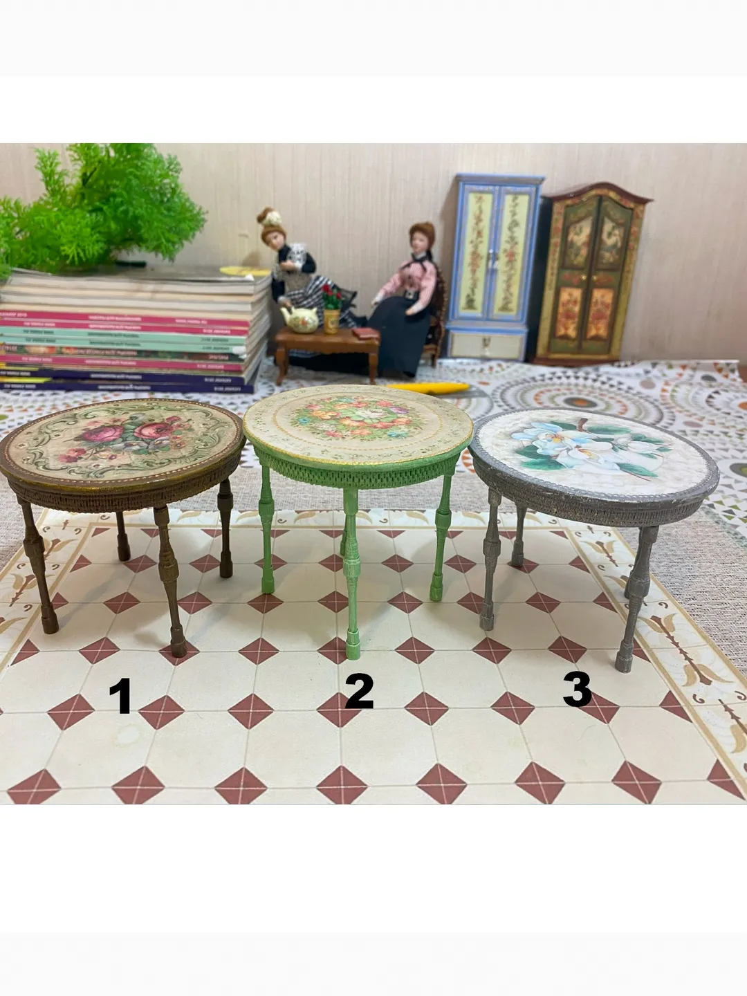 Kitchen tables for a doll house. 1:12. dollhouse miniature. Doll table. Furniture for dolls.Handmade.