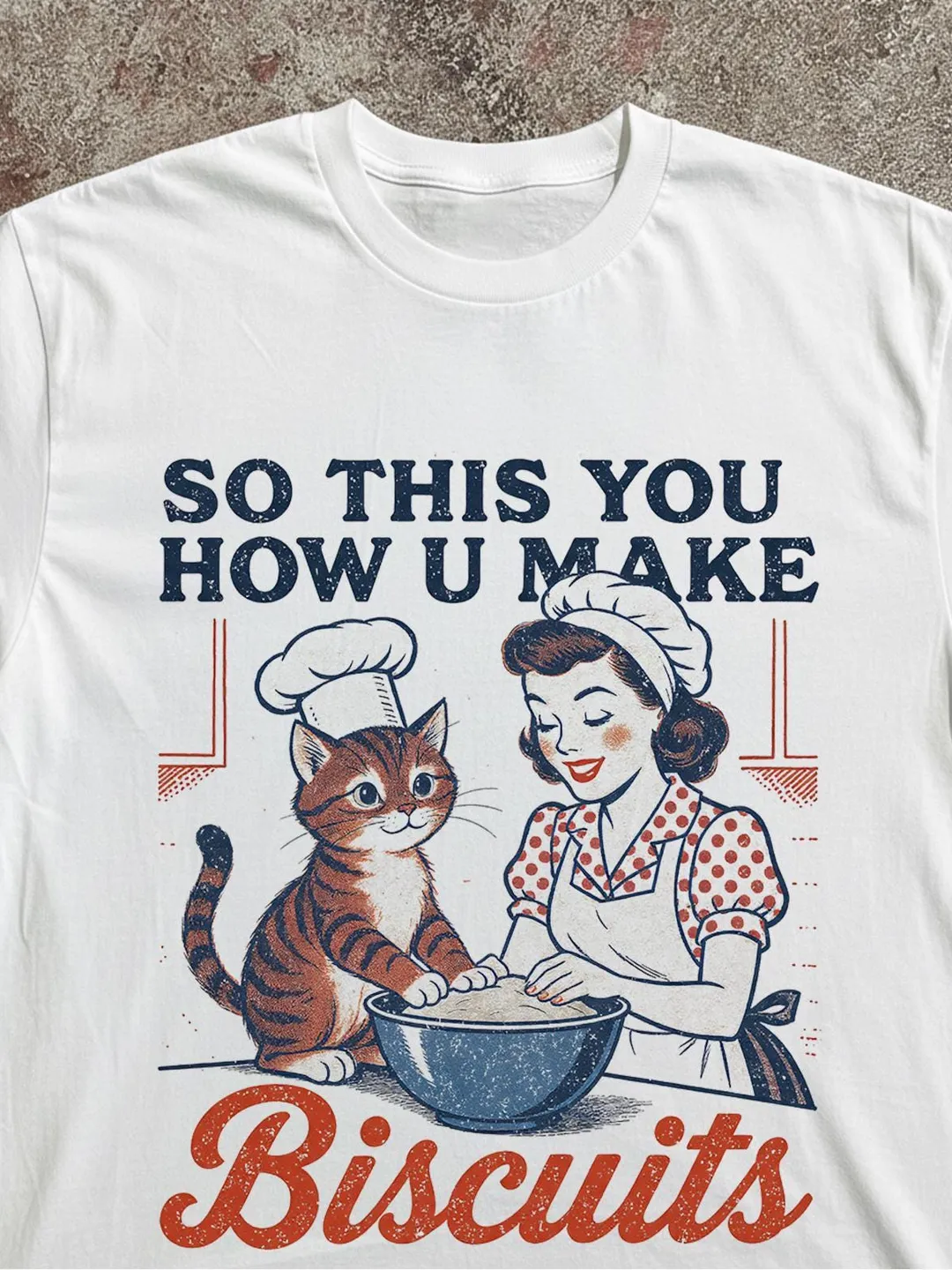 Vintage Cat Mom T-Shirt - Retro Baking and Kitchen Humor