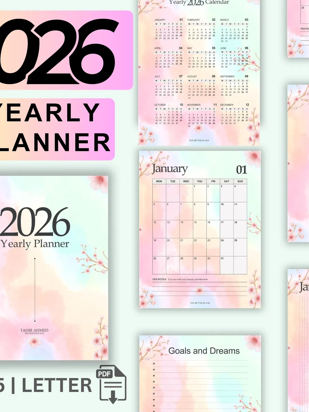 2026 Monthly Calendar Printable | Minimalist Planner (A4, Letter, A5 PDF)
