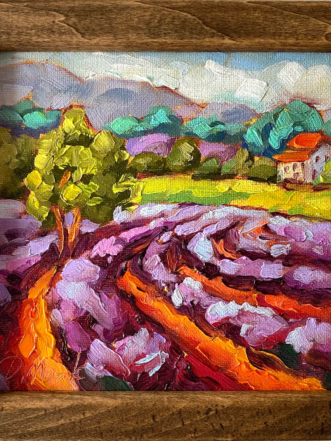Lavender Fields Painting Tuscany Original Art Landscape Oil Painting ...