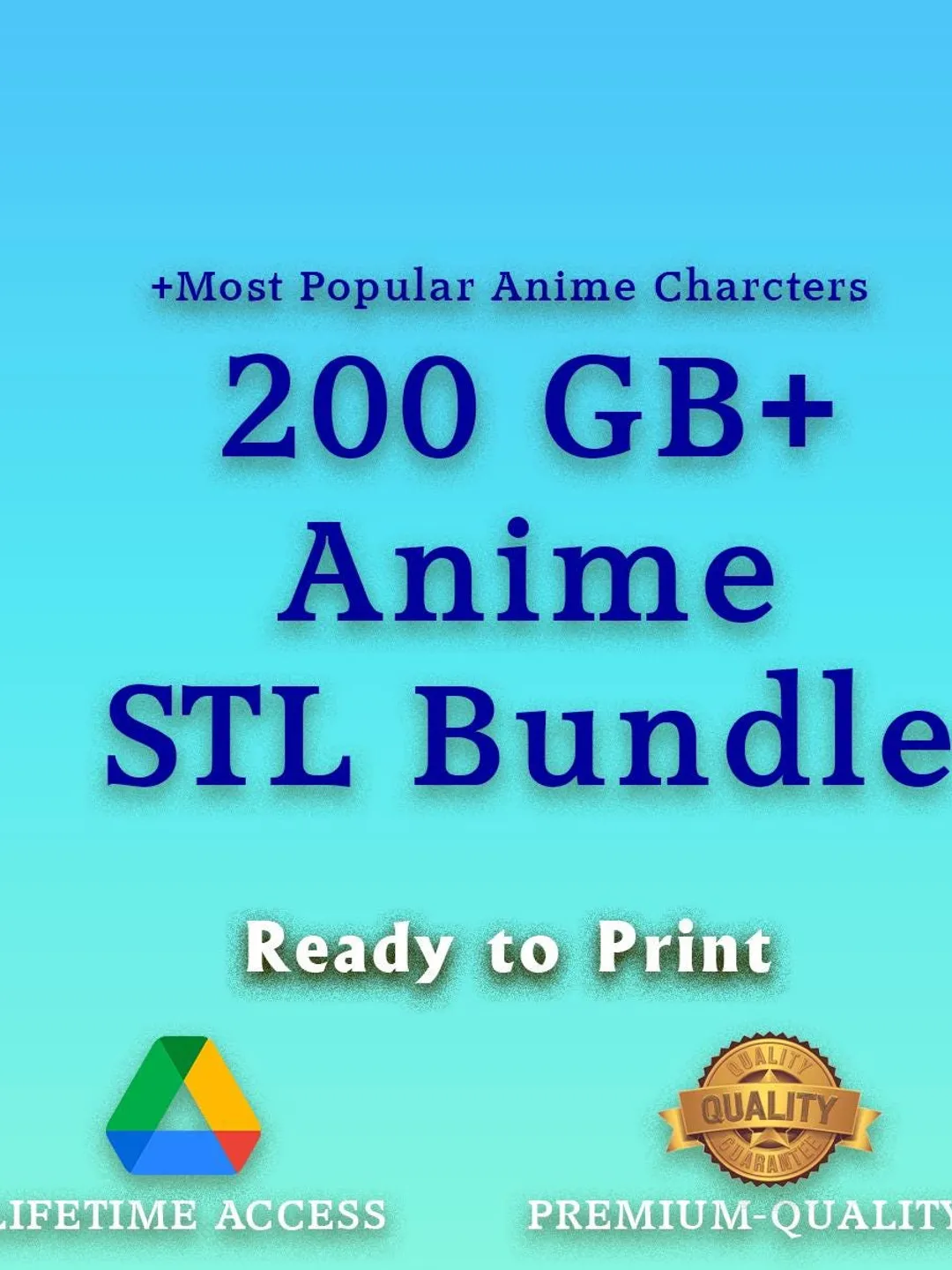 Anime STL File Bundle (200GB+) - 3D Printable Figures (Digital Download)