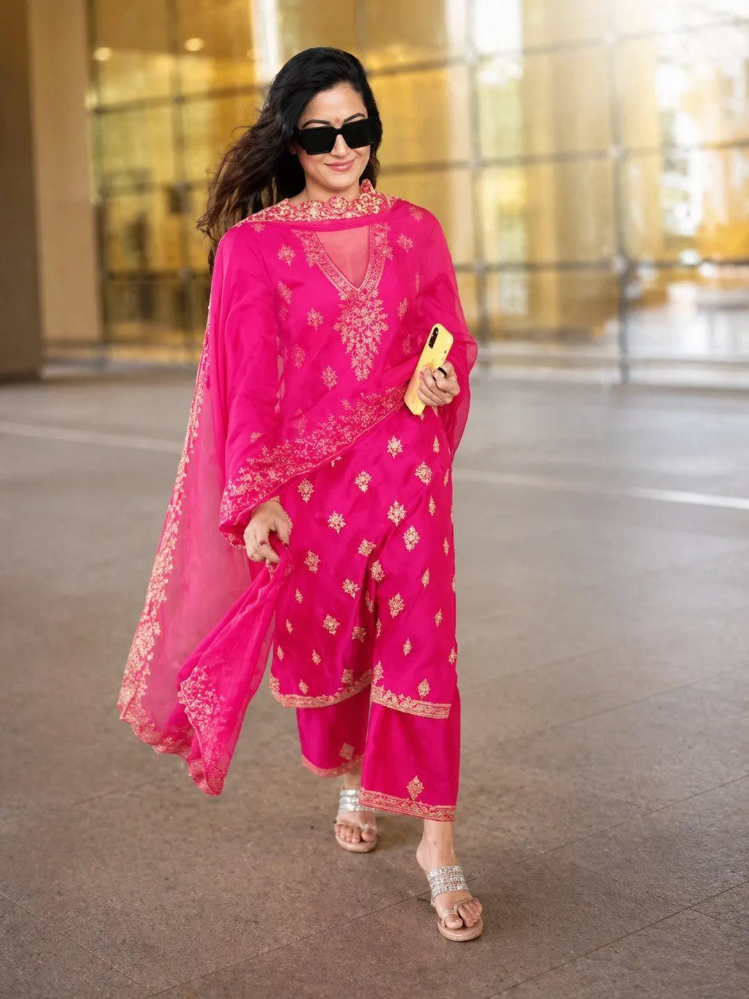 Embroidered Berry Silk Kurta Set for Women with Dupatta, Festive Indian Suit Set, Straight Fit Ethnic Kurti Pant Set, Party Wear Outfit