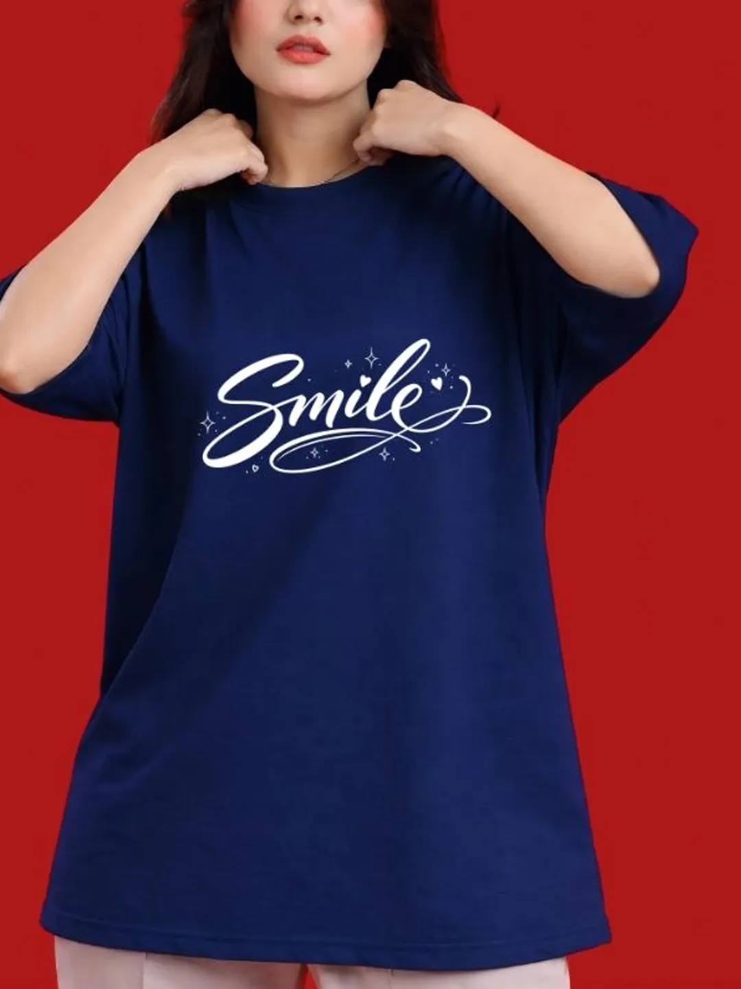 Smile Graphic T-Shirt, Trendy Design, Sparkle Heart Tee