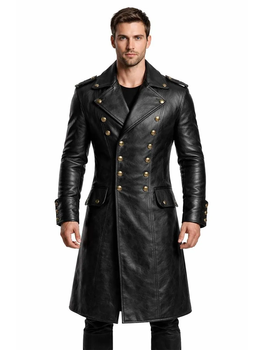 Pirate Captain Cosplay Trench | Gothic Military Officer Coat | Men's ...