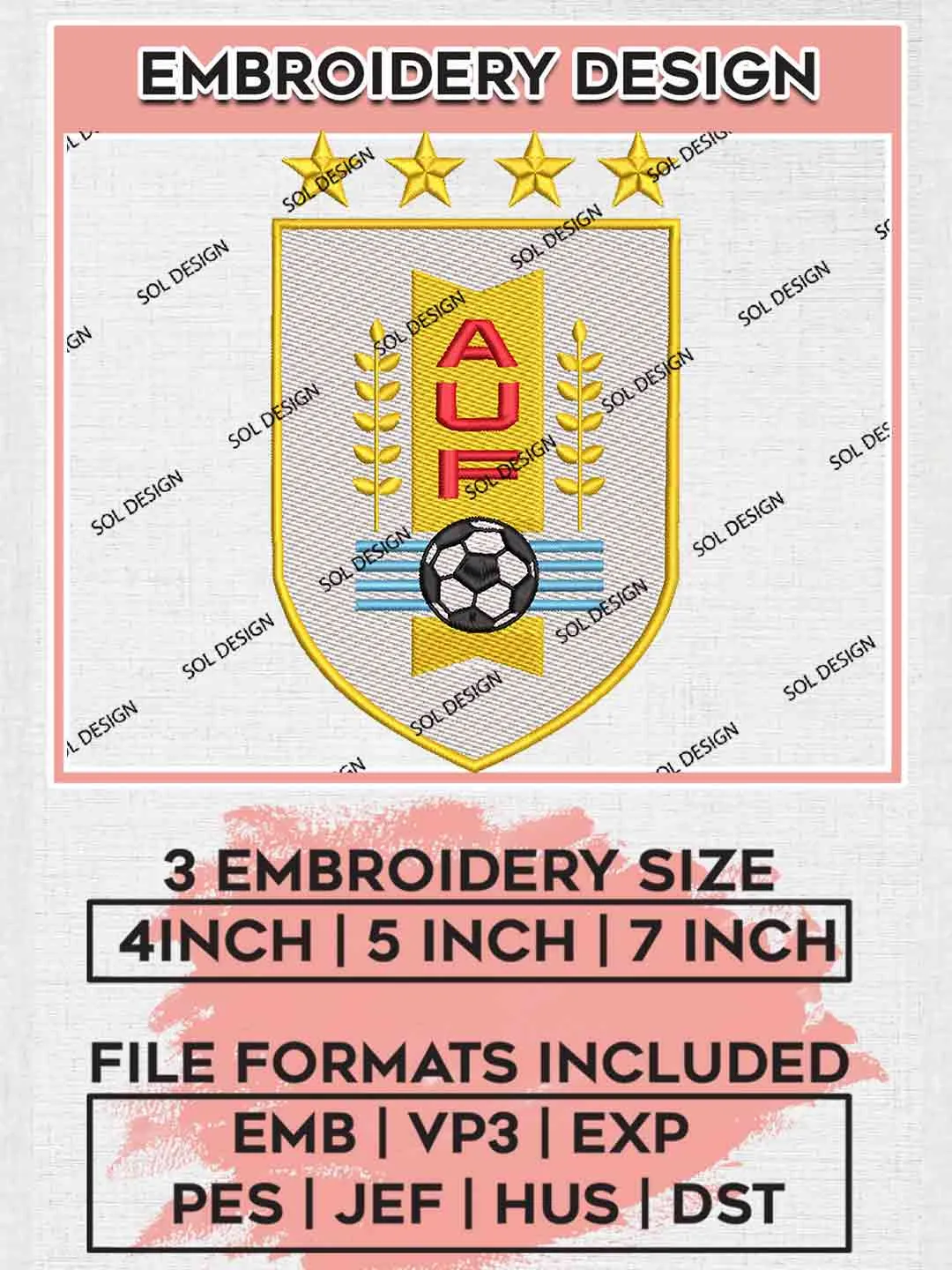 Samurai Blue Football Team Logo Embroidery Designs, Samurai Blue