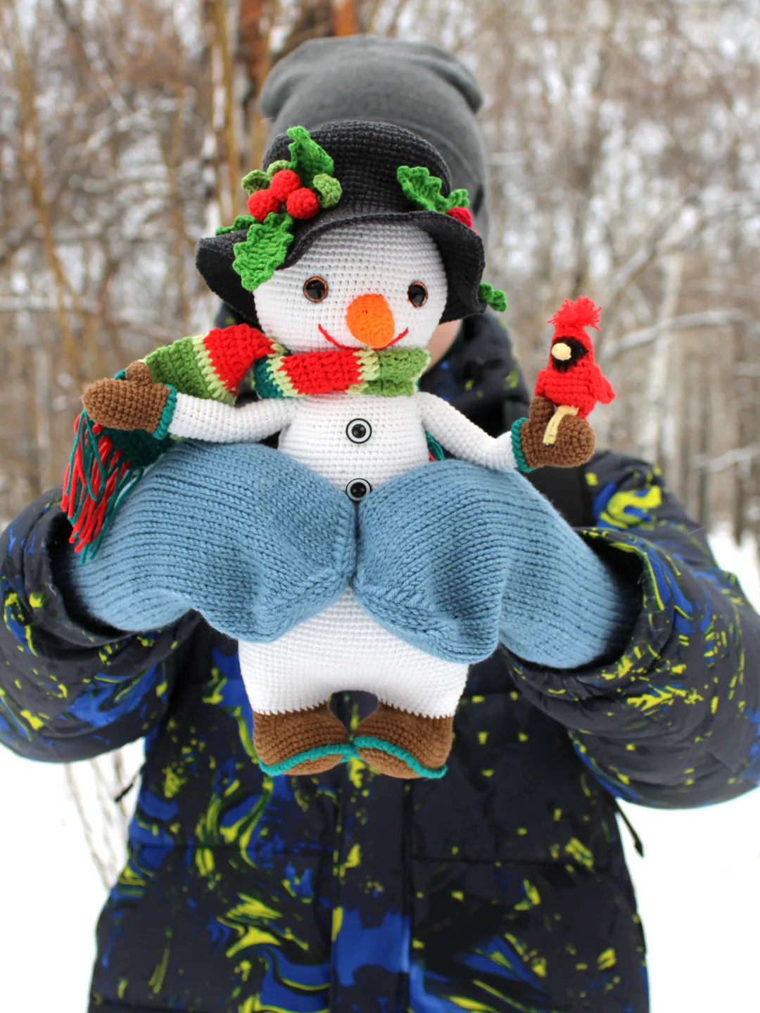 Big Snowman Crochet Pattern in English Christmas Snowman Amigurumi Toy