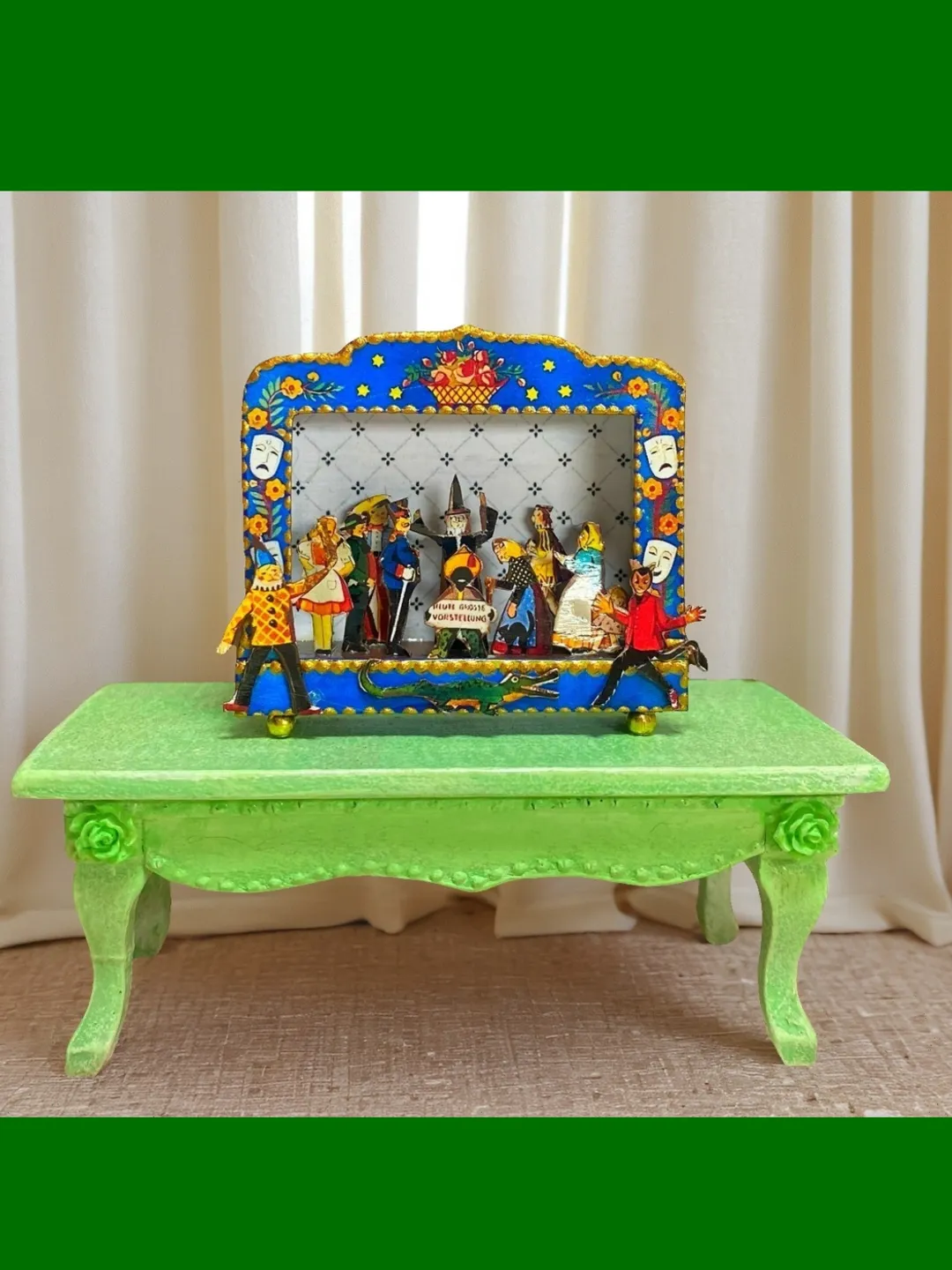 Puppet theater. Theater for a dollhouse. Handmade. Miniature dollhouse ...